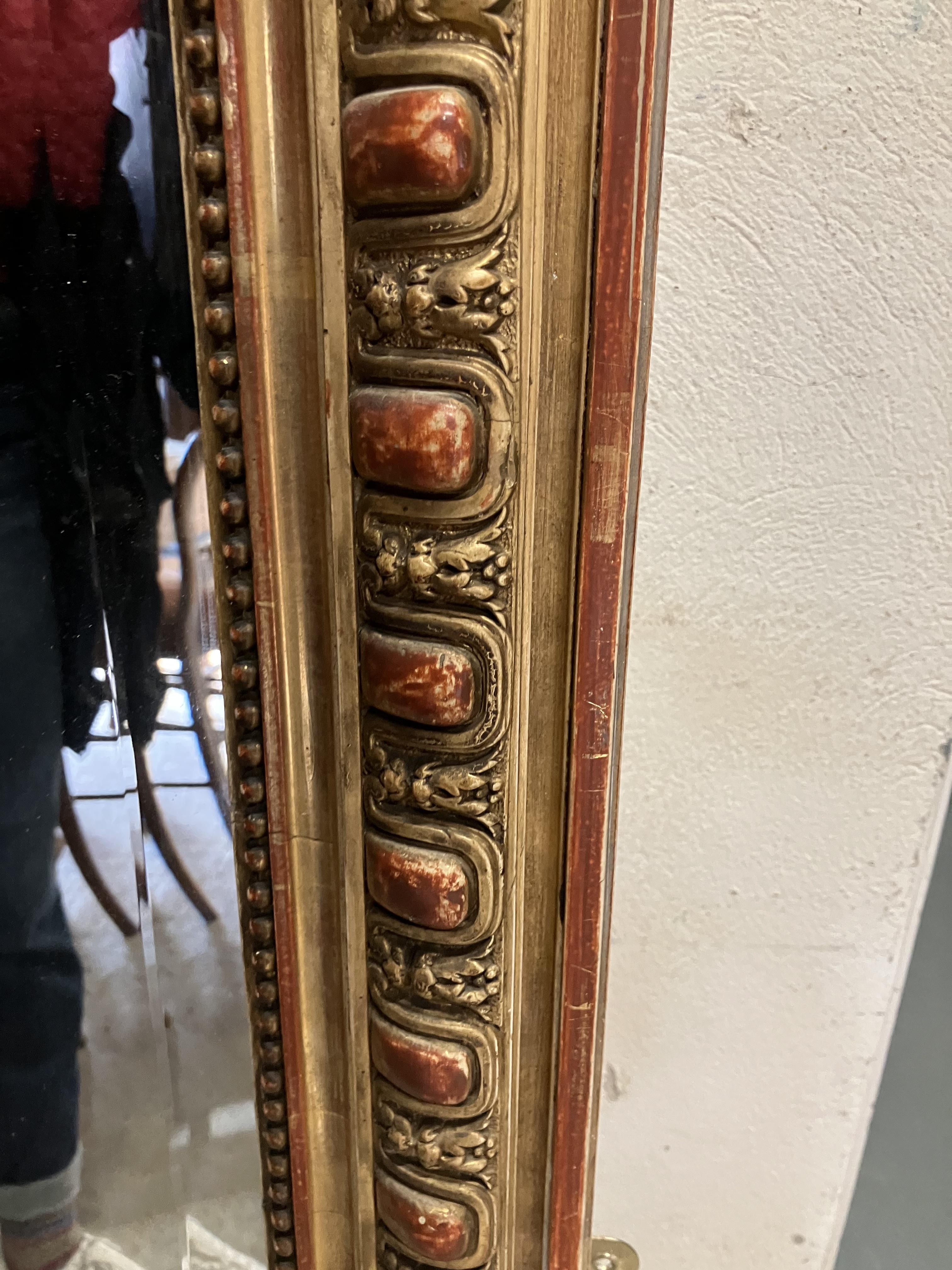 A Victorian carved giltwood and gesso framed over mantel mirror with shell and foliate carved - Image 28 of 51