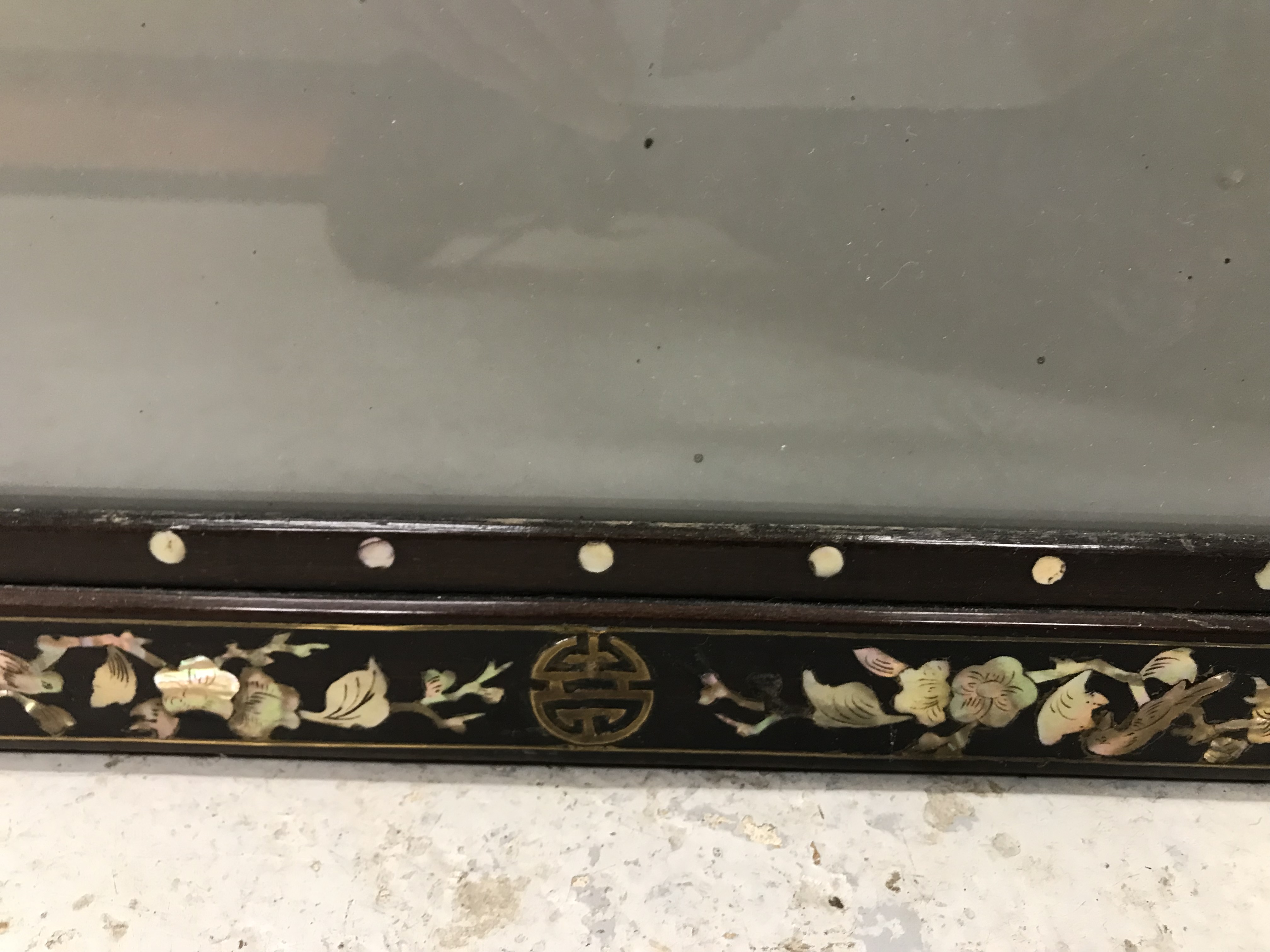 A pair of 19th Century mother of pearl inlaid hardwood Chinese frames CONDITION REPORTS - Image 40 of 60
