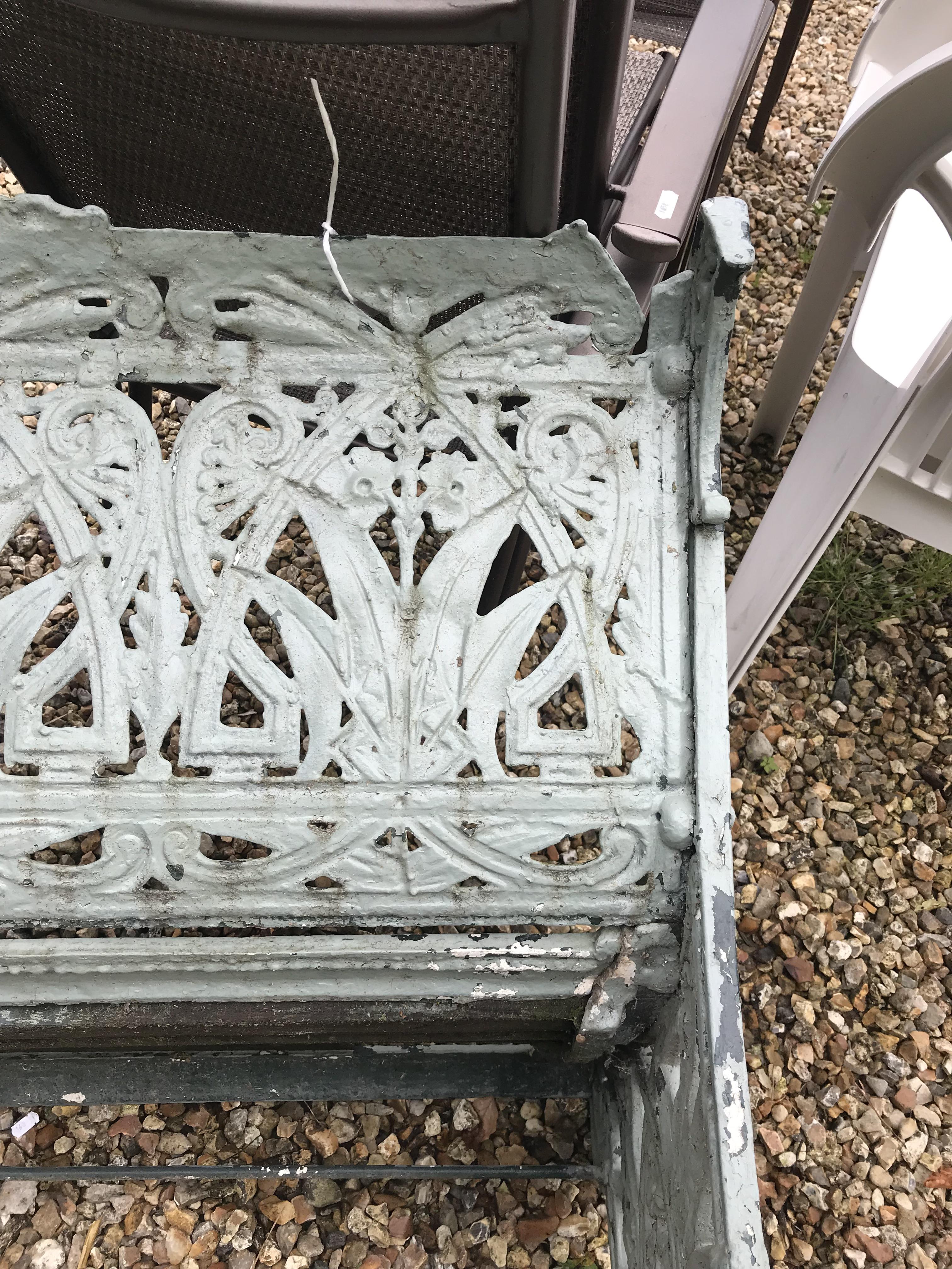 A Coalbrookdale style cast iron garden bench, - Image 6 of 39