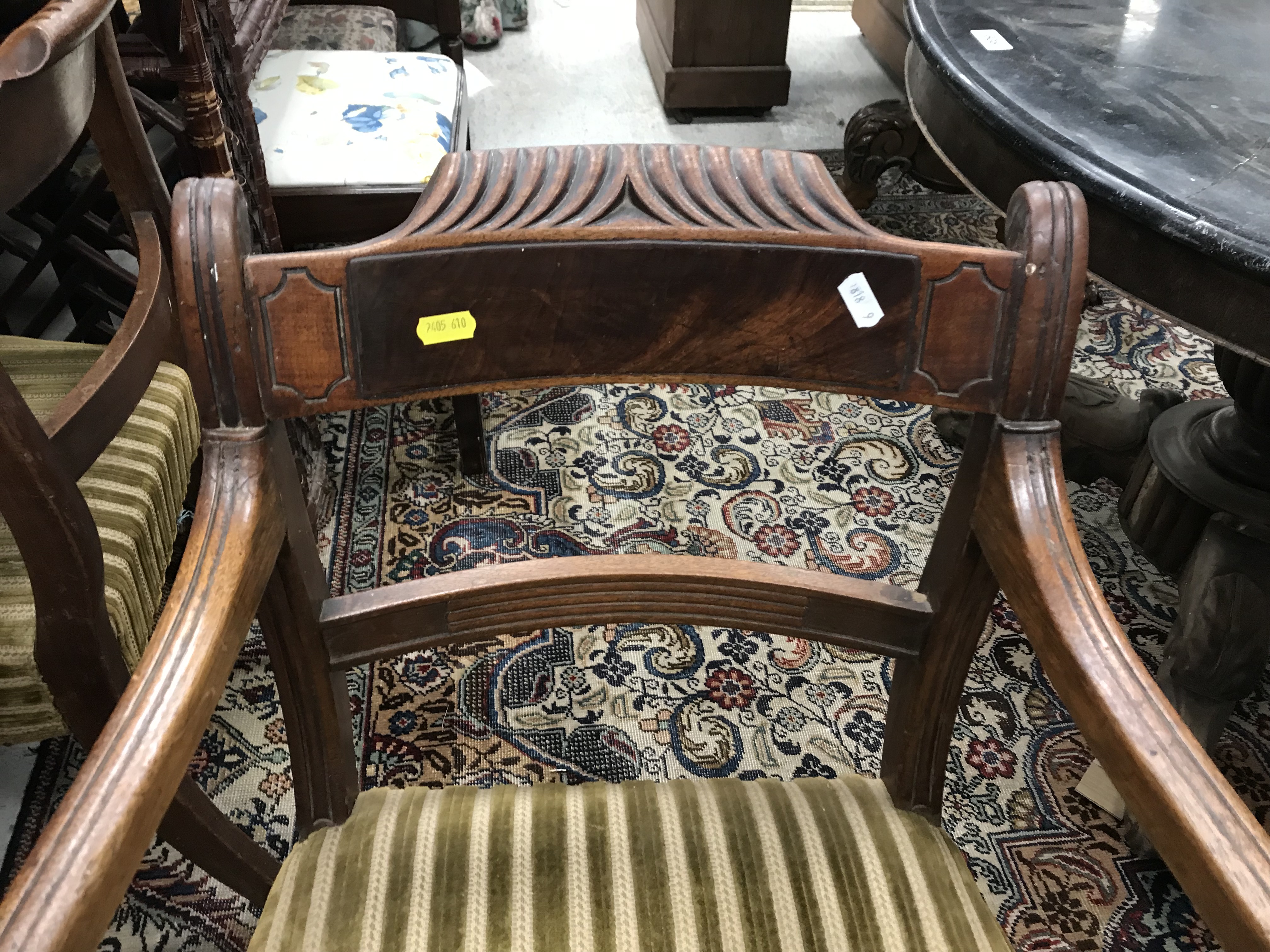 A set of eight 19th Century mahogany bar back dining chairs with upholstered seats on turned and - Image 45 of 76