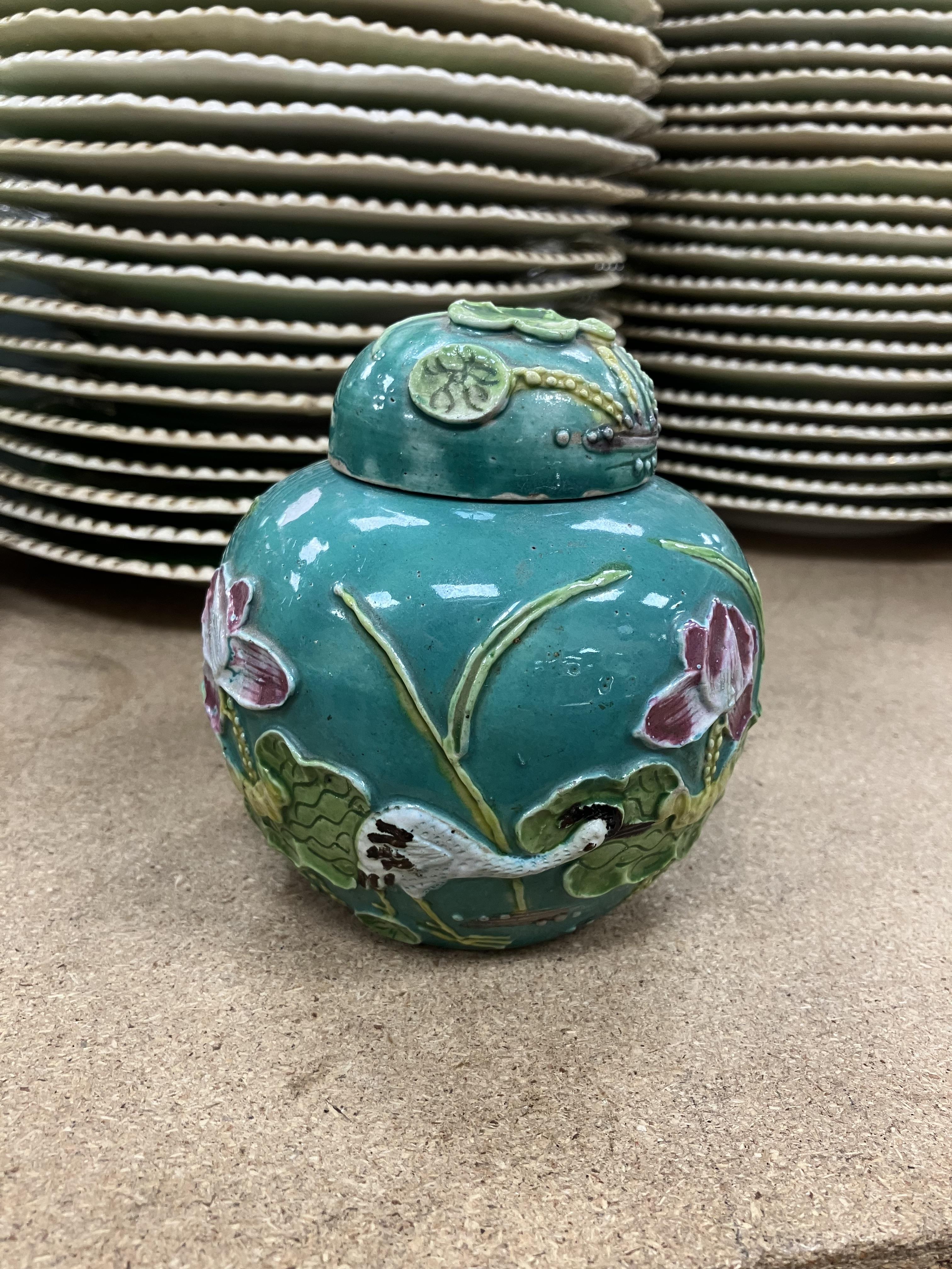 A pair of Chinese turquoise glazed gu vases of flared square form, - Image 37 of 44