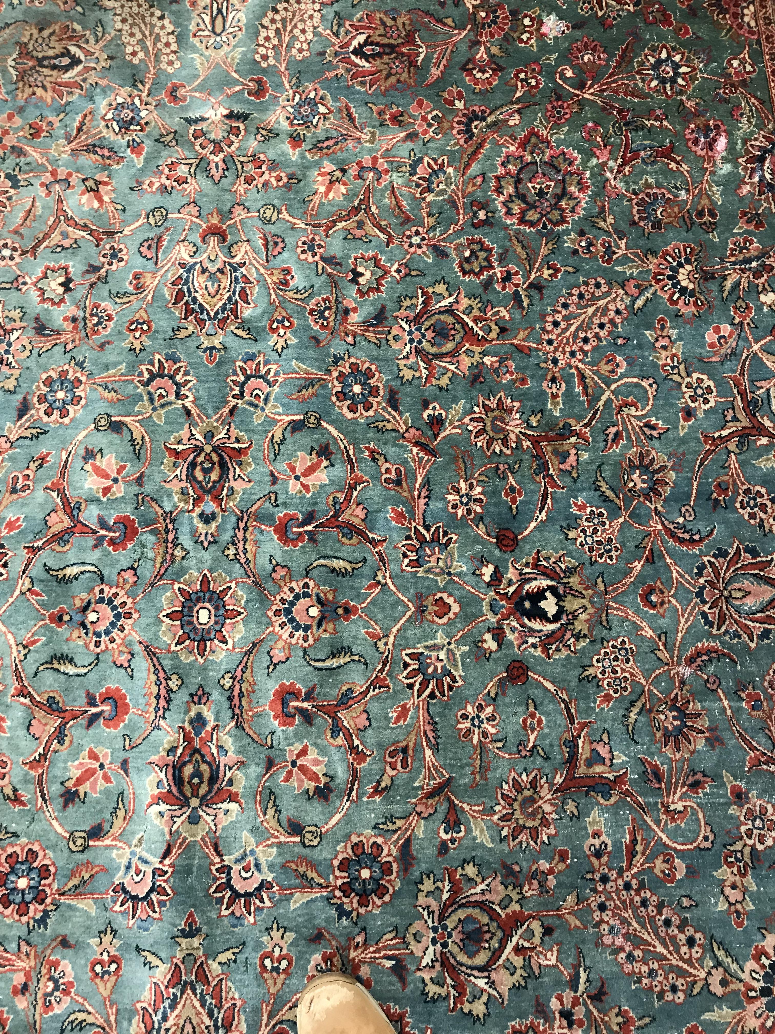 A Persian carpet, the central panel set with all-over scrolling foliate design on a teal ground, - Image 12 of 41