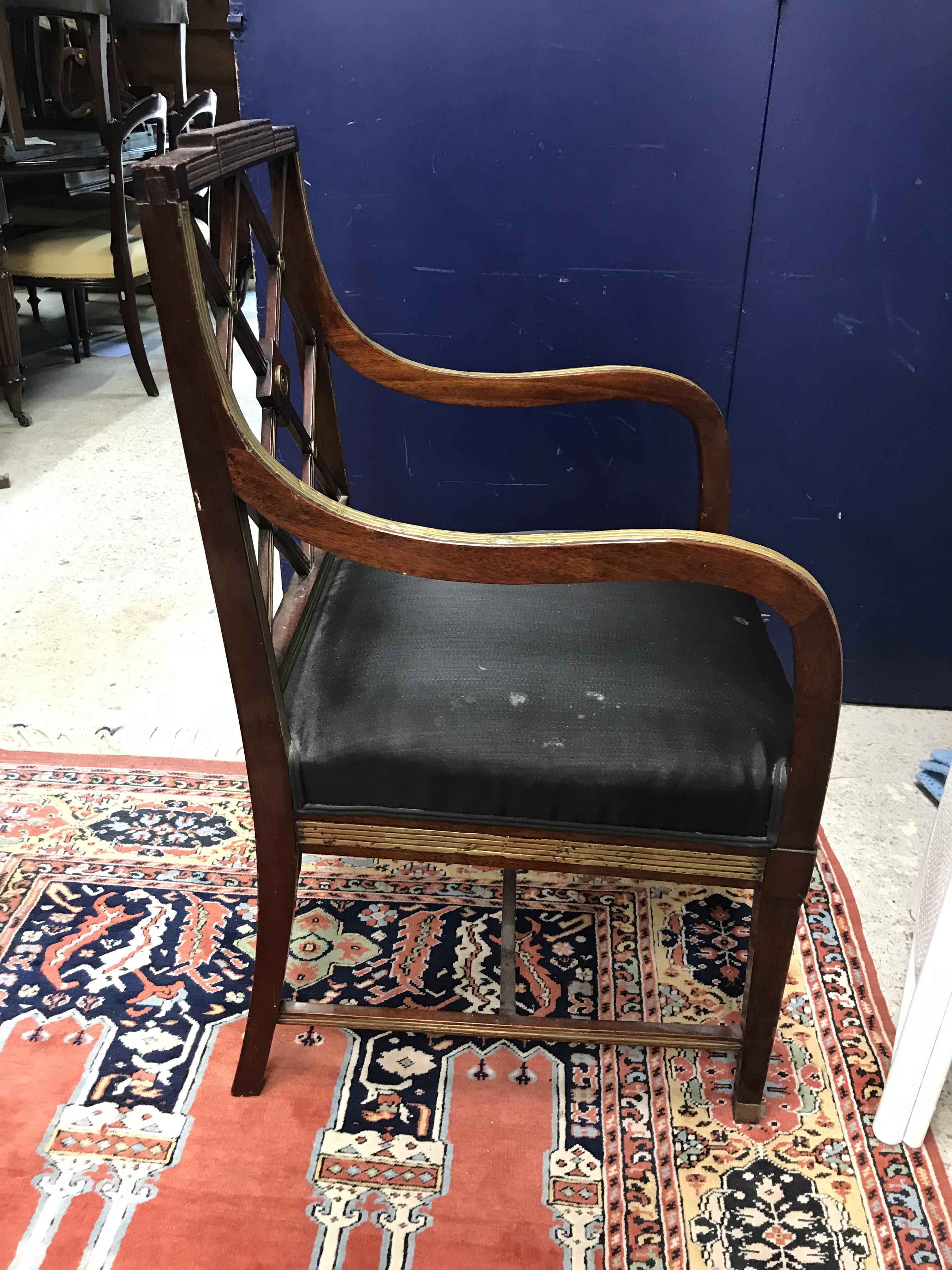 A circa 1900 mahogany and brass bound matched three-piece salon suite in the Russian neo-Classical - Image 137 of 169