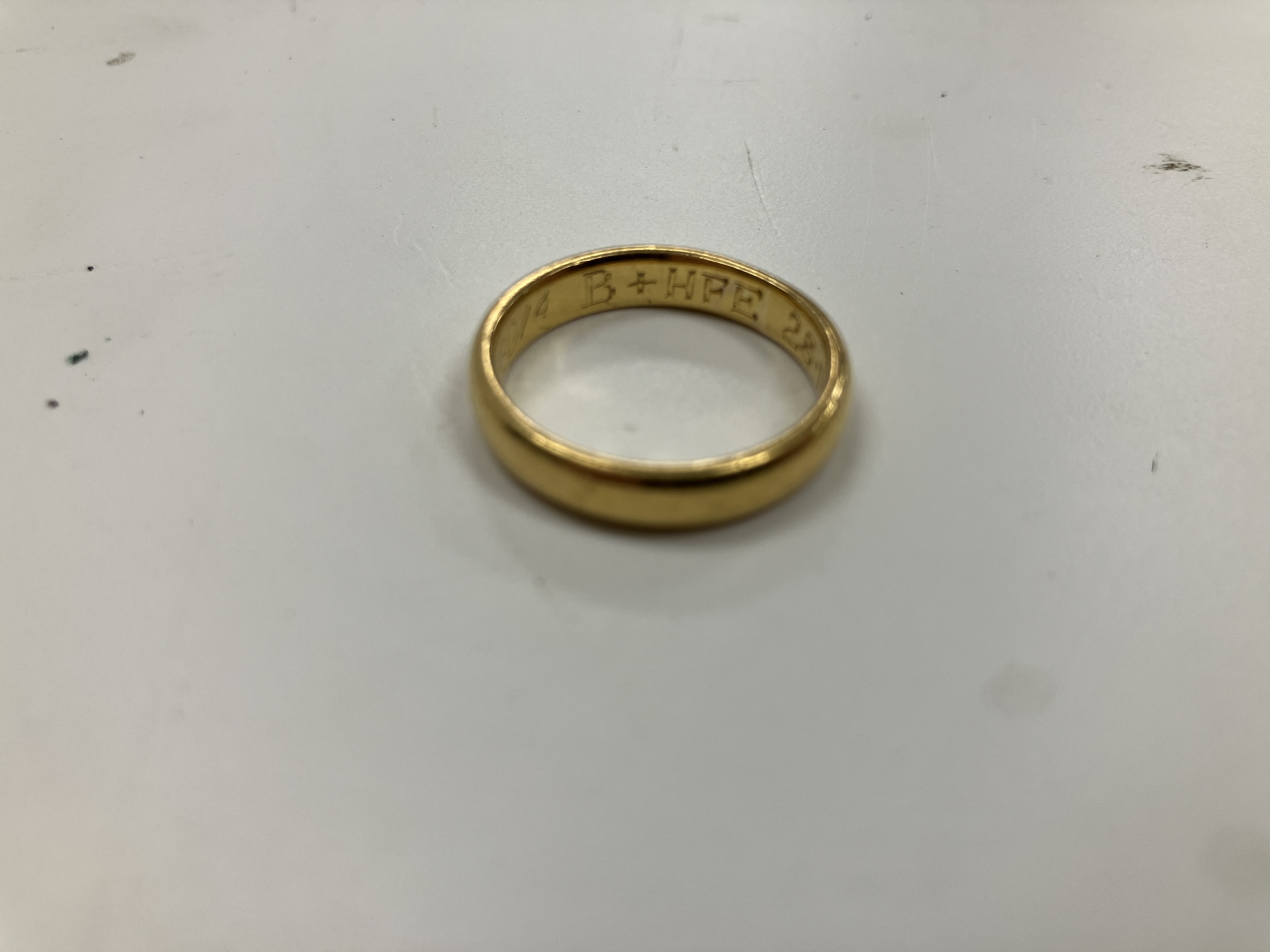 A plain gold (916) wedding band, size M / N, 5. - Bild 3 aus 4