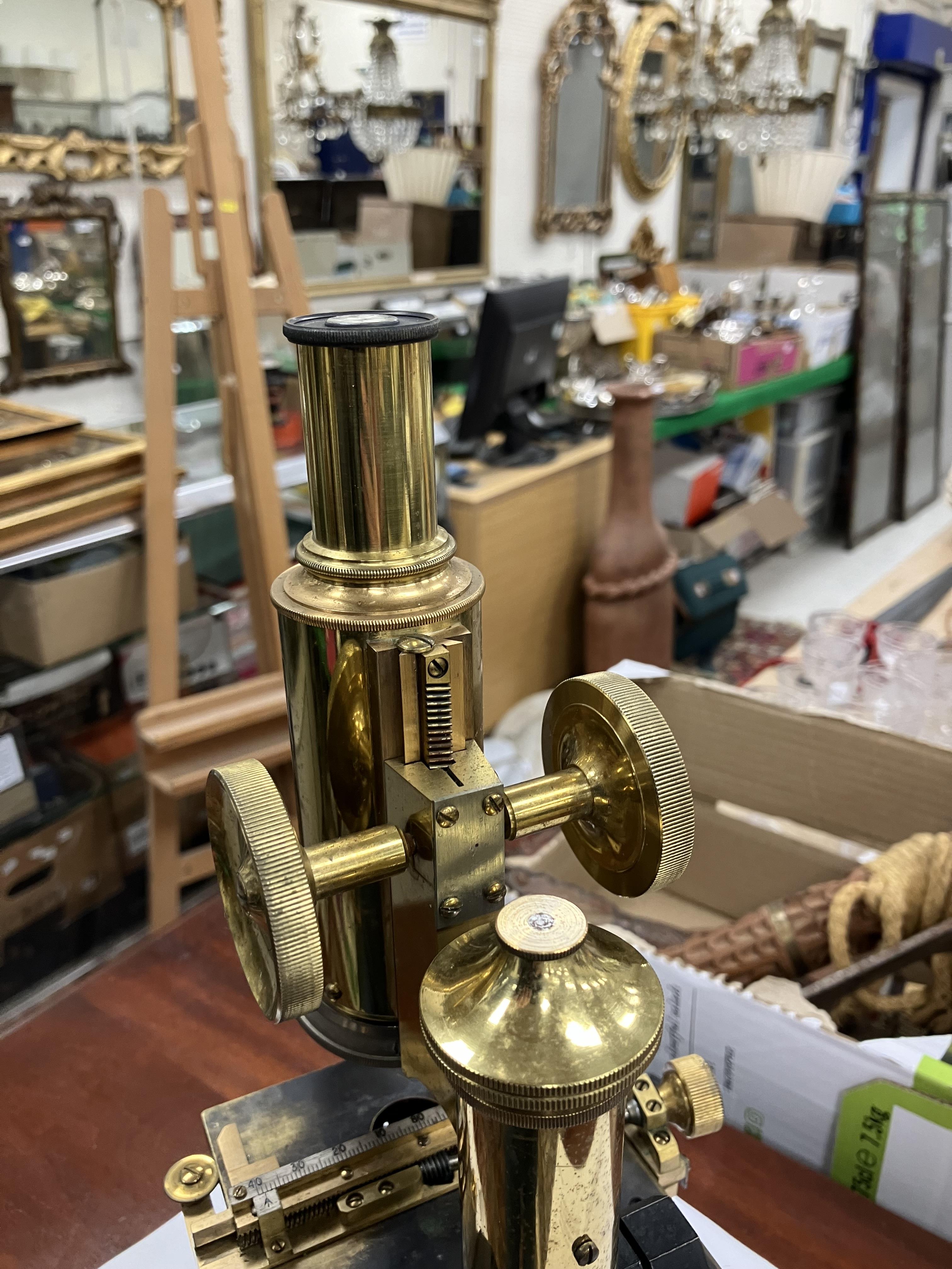 An early 20th Century Swift & Son of London brass and anodised cased monocular microscope and - Image 55 of 61