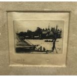 AFTER THEODORE ROUSSEL "Battersea from Chelsea", etching,