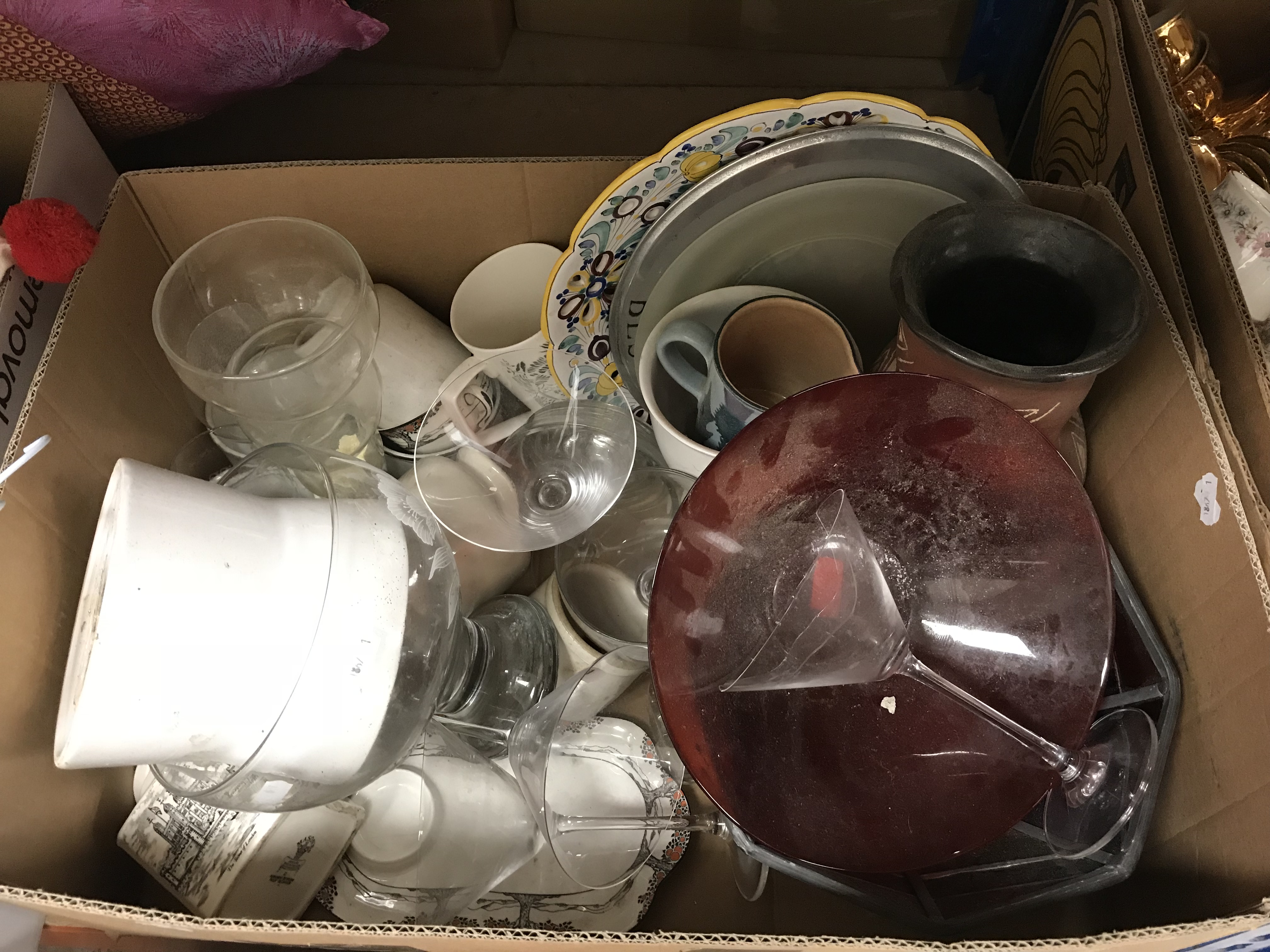 Two boxes of various miscellaneous glass, - Image 2 of 3