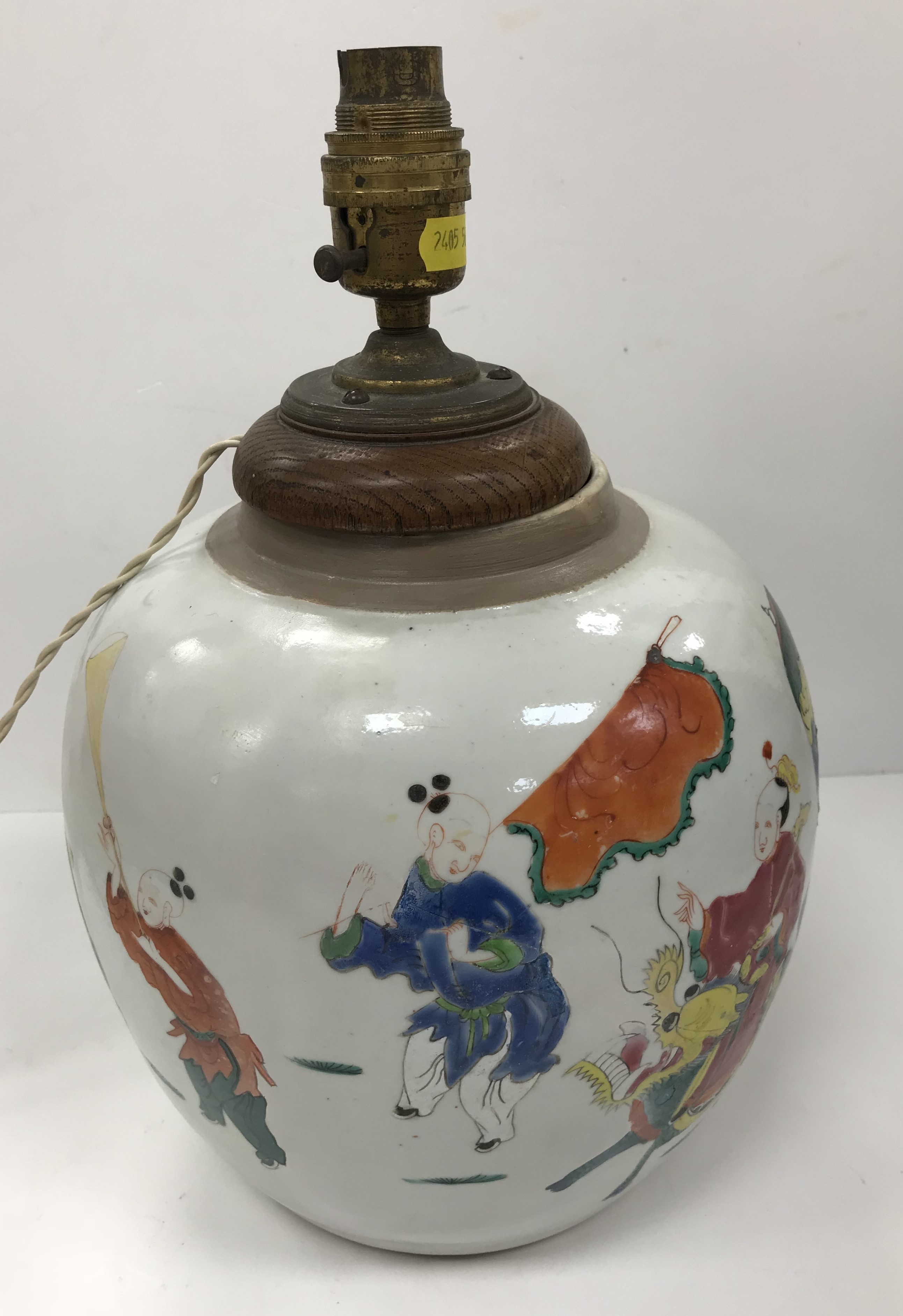 A Chinese polychrome decorated ginger jar of large proportions in the Yong Zheng manner,