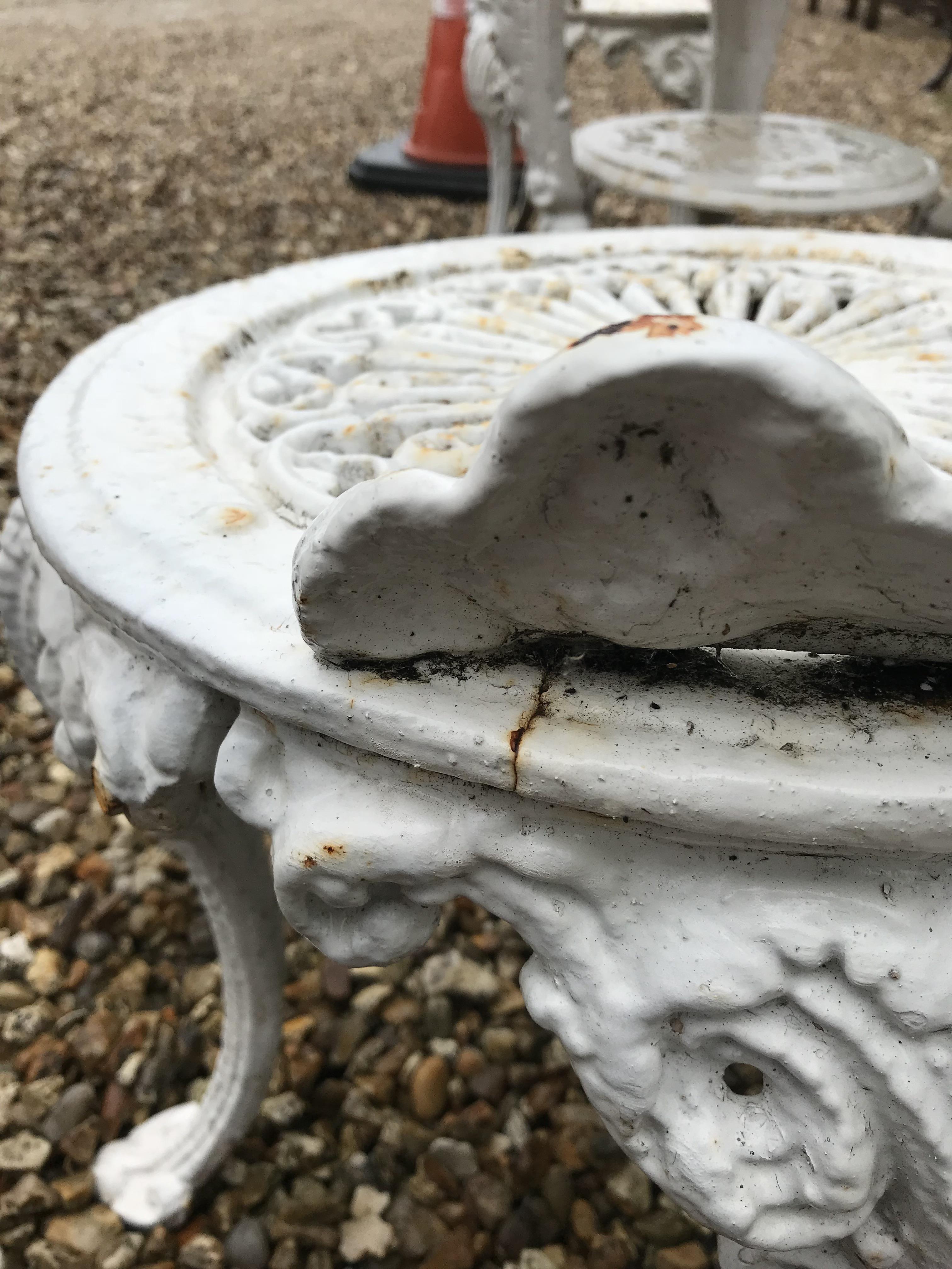 A cast iron Britannia style garden table and two chairs CONDITION REPORTS cRust is - Image 38 of 52