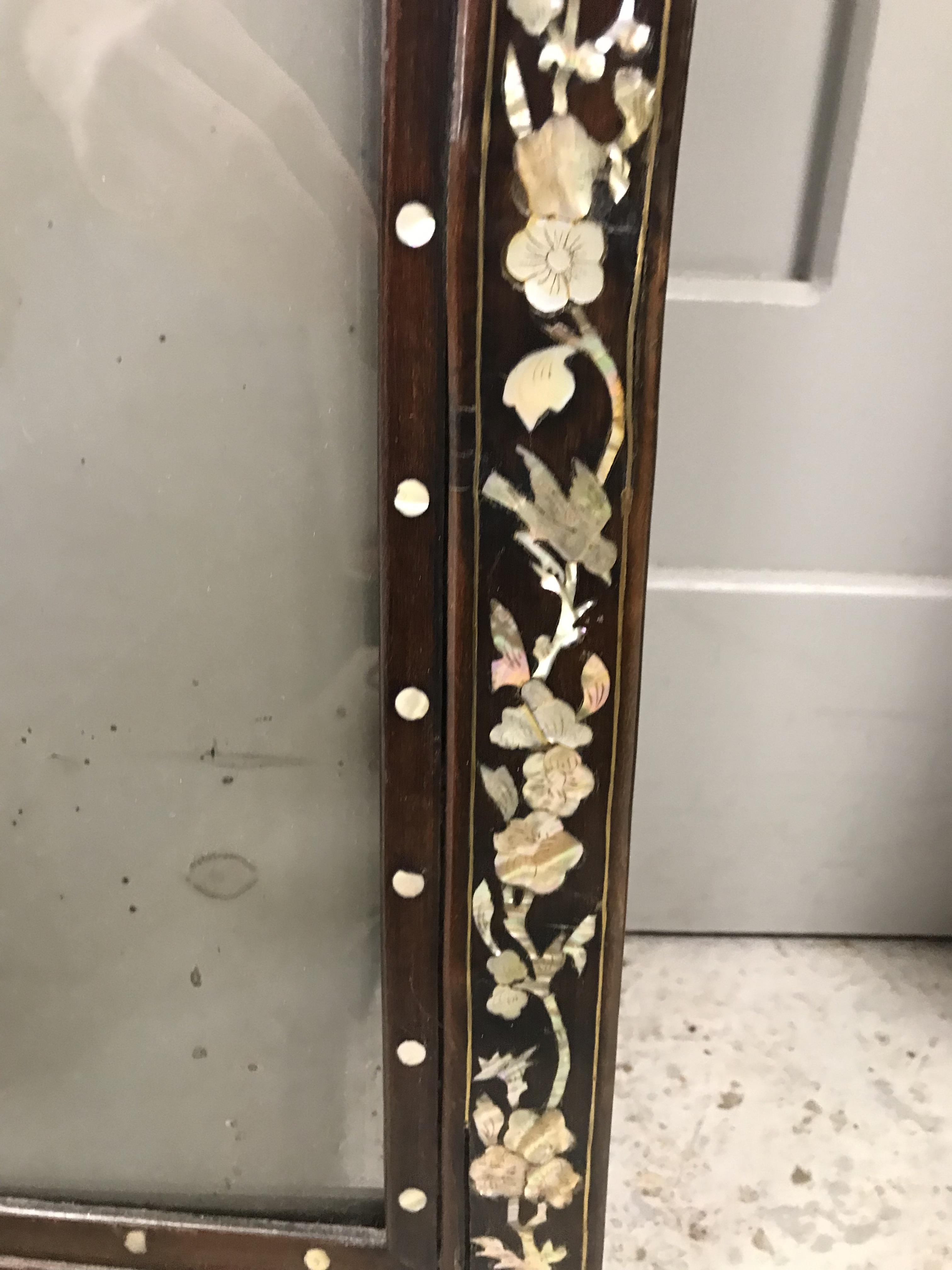 A pair of 19th Century mother of pearl inlaid hardwood Chinese frames CONDITION REPORTS - Image 22 of 60