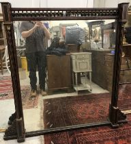 A 19th Century burr amboyna and black painted overmantel mirror,
