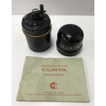 A Curta type 2 calculator with military green type main body inscribed to base "Type 2 No 523646