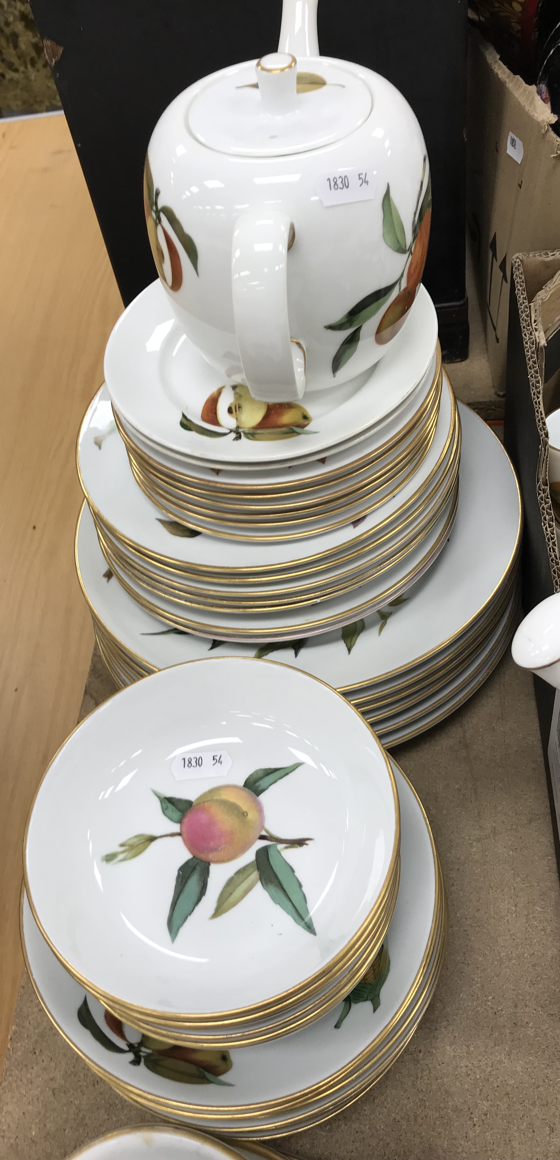 A large collection of Royal Worcester "Evesham" pattern dinner wares comprising six dinner plates, - Image 5 of 7