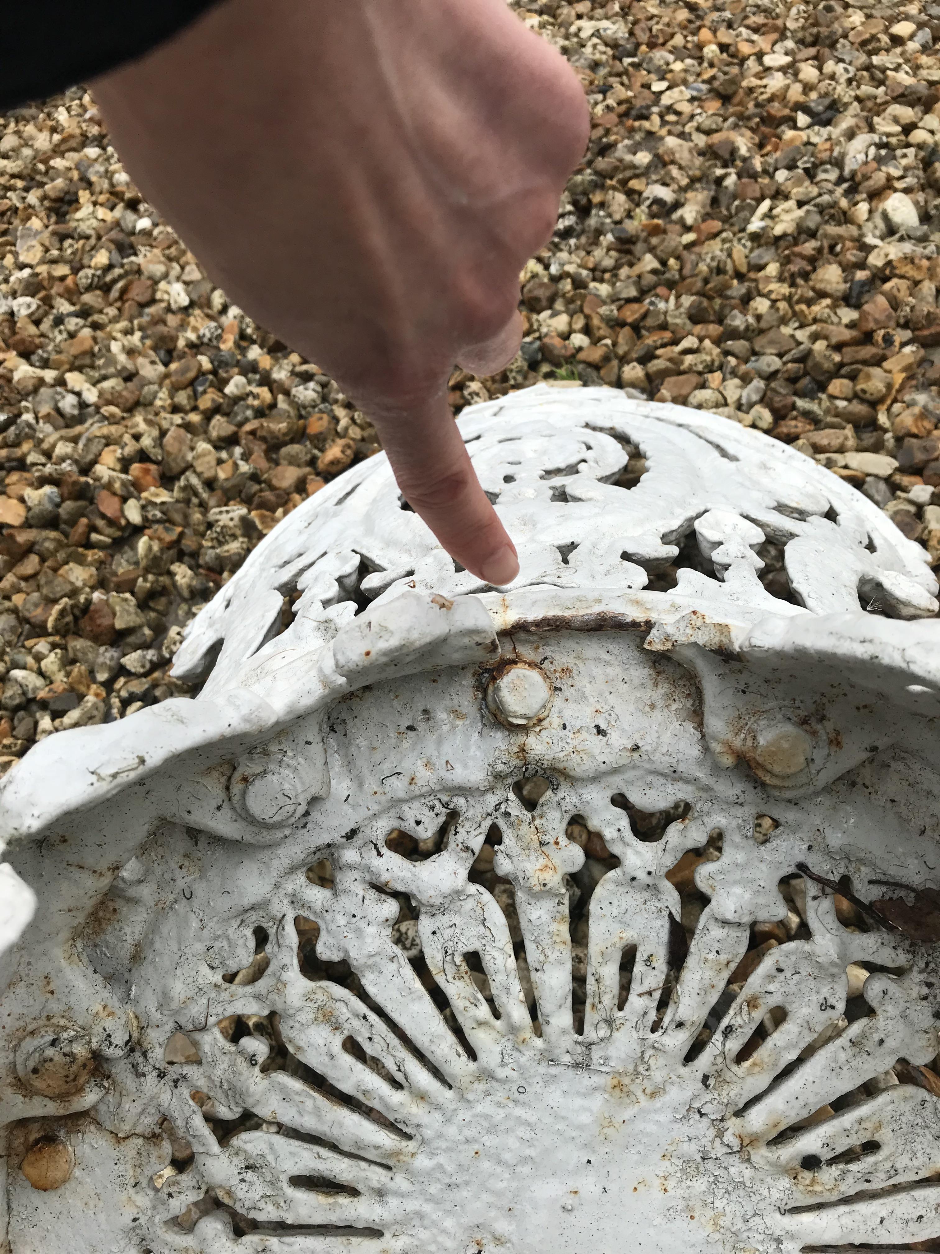 A cast iron Britannia style garden table and two chairs CONDITION REPORTS cRust is - Image 50 of 52