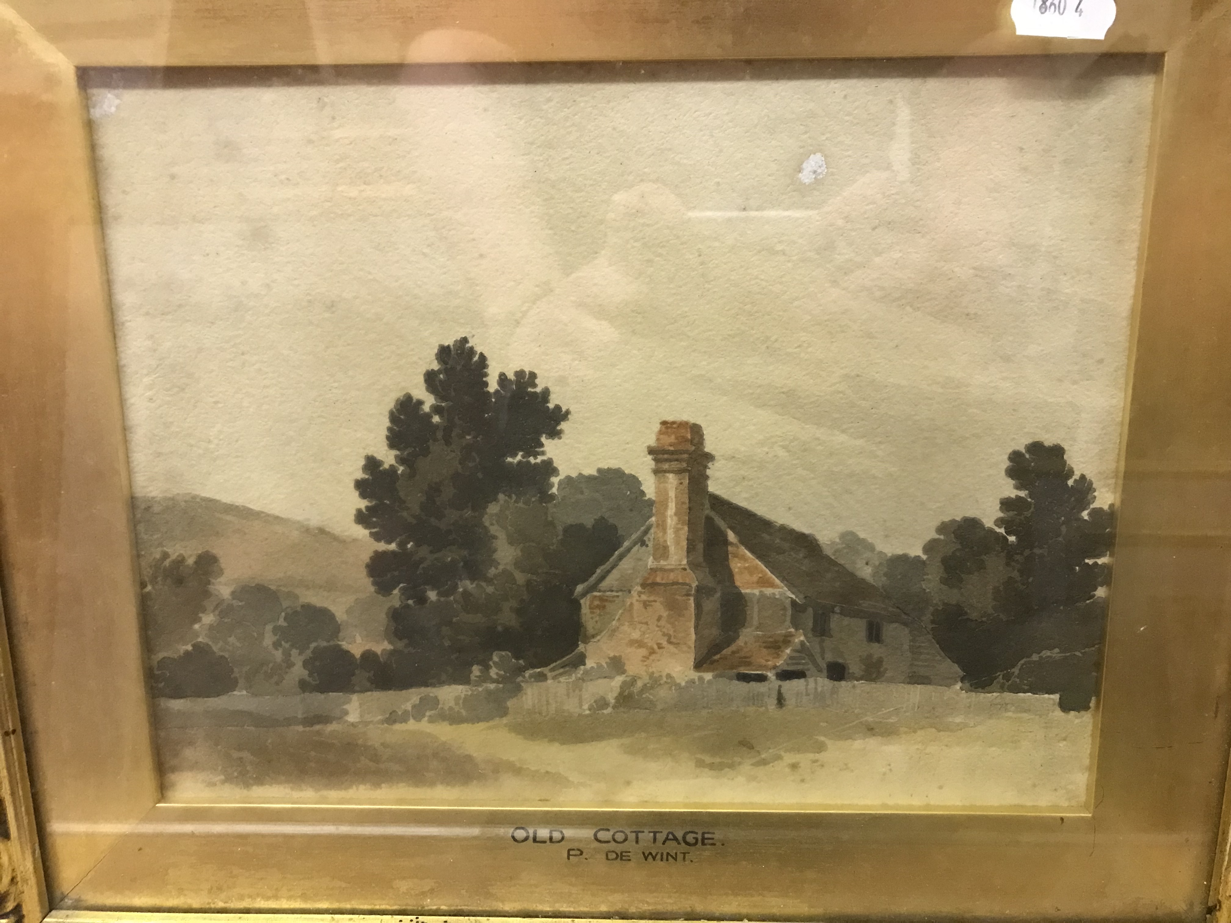 ATTRIBUTED TO PETER DE WINT "Old cottage" watercolour study, inscribed to frame, - Image 3 of 3