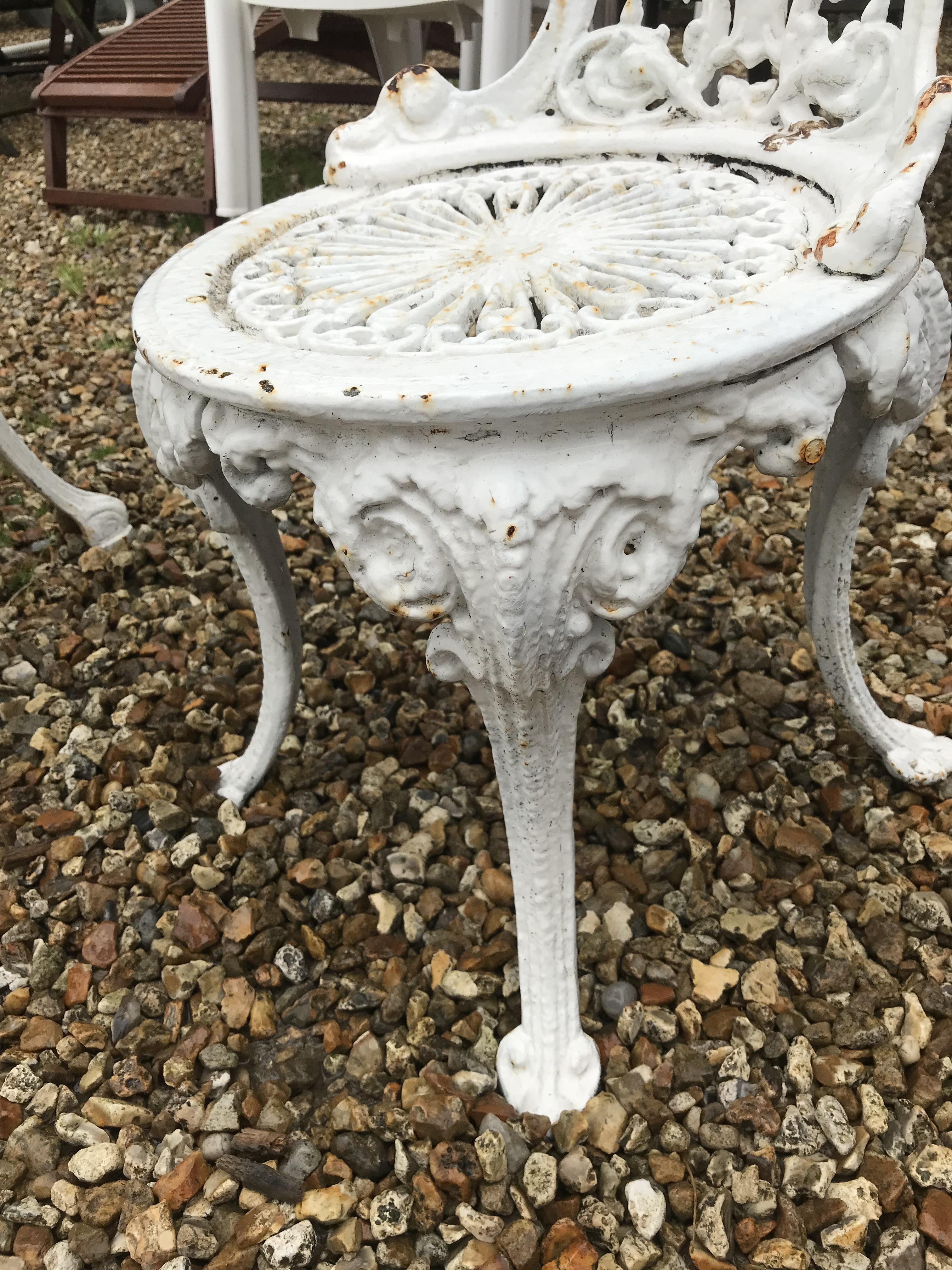 A cast iron Britannia style garden table and two chairs CONDITION REPORTS cRust is - Image 40 of 52