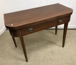 A 19th Century mahogany fold-over tea table,