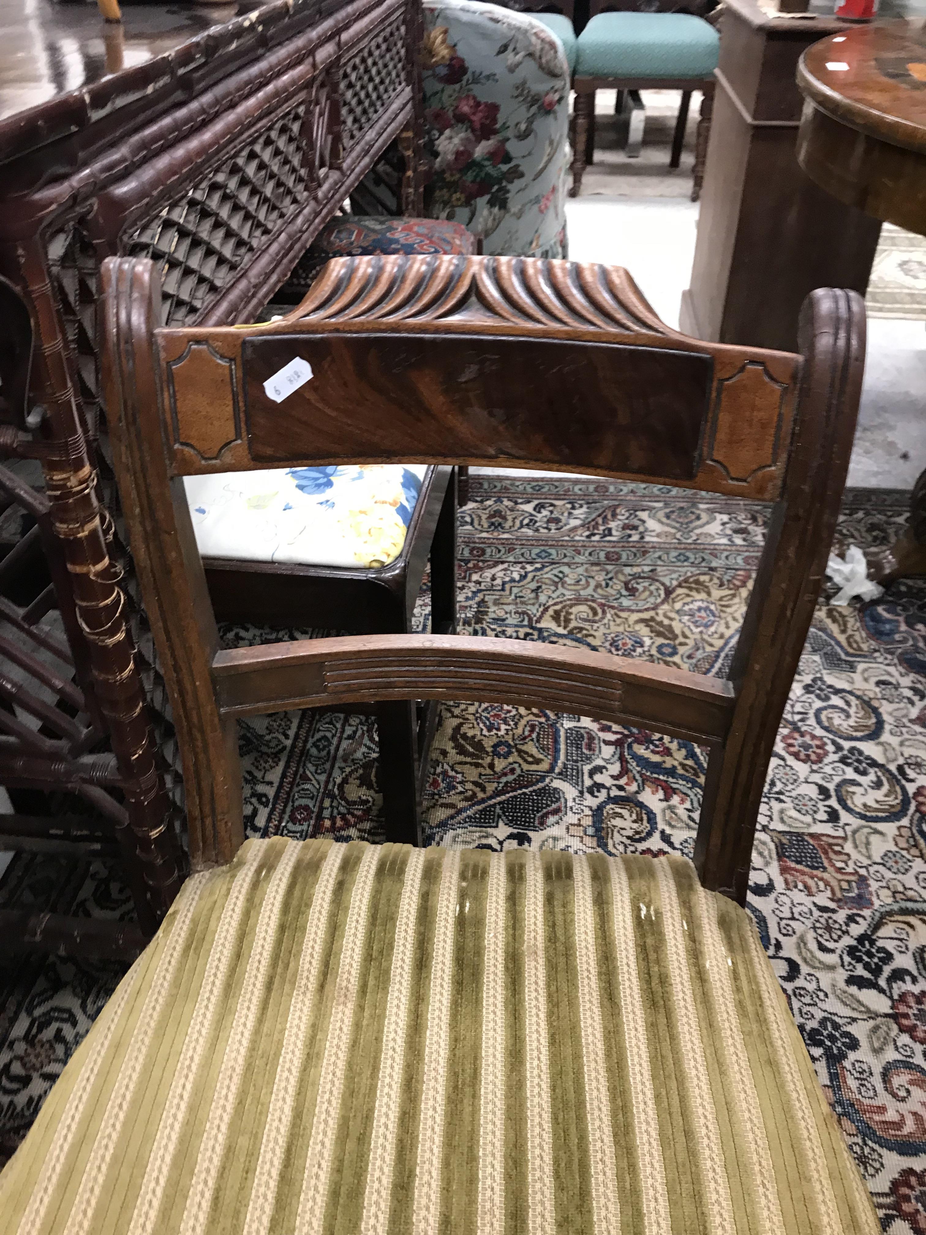 A set of eight 19th Century mahogany bar back dining chairs with upholstered seats on turned and - Image 54 of 76