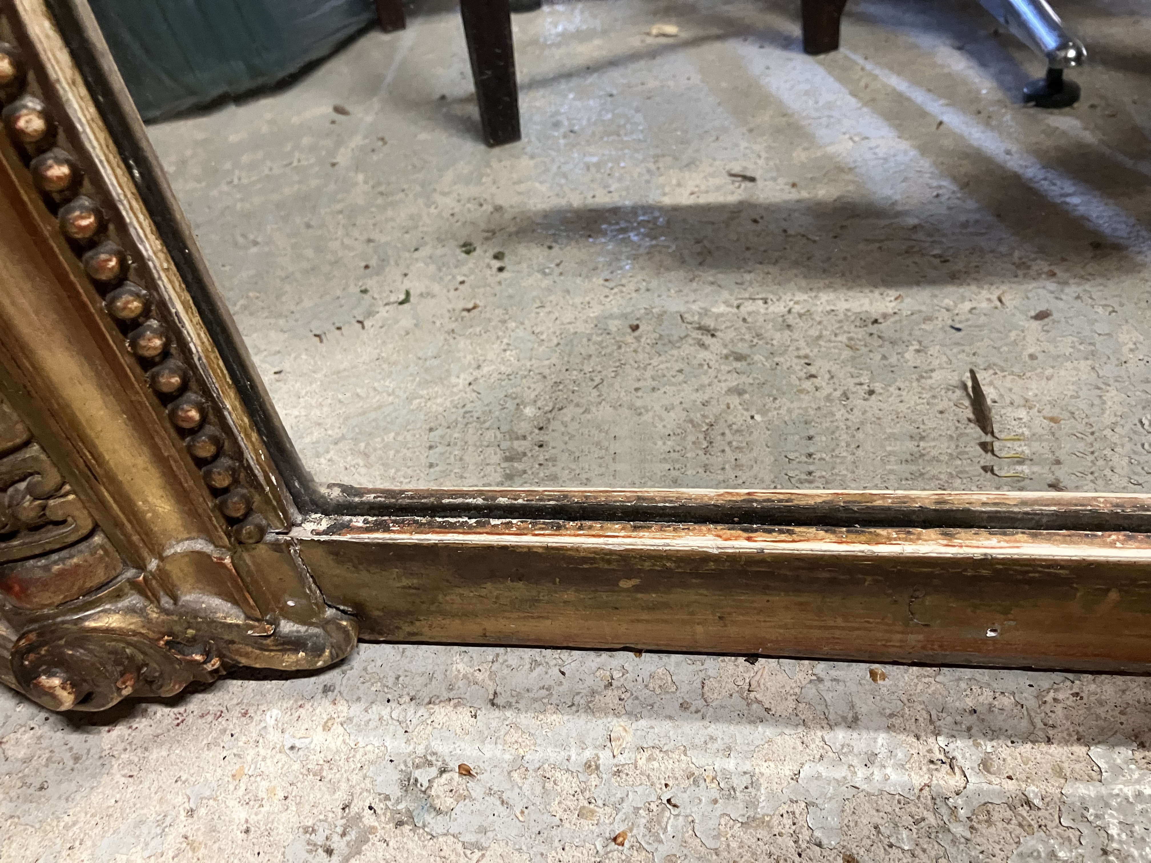 A Victorian carved giltwood and gesso framed over mantel mirror with shell and foliate carved - Image 39 of 51