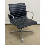 A Herman Miller EA108 armchair in black by Charles and Ray Eames,