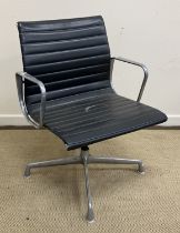 A Herman Miller EA108 armchair in black by Charles and Ray Eames,