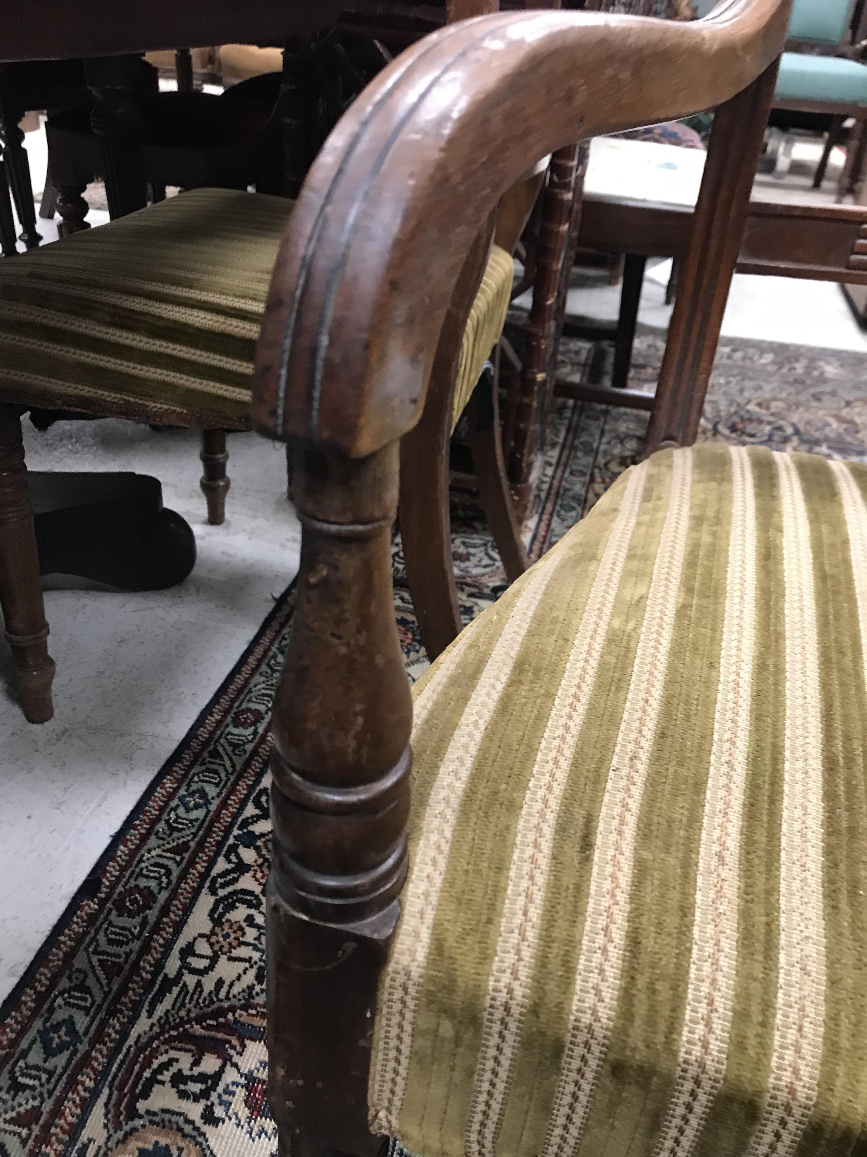 A set of eight 19th Century mahogany bar back dining chairs with upholstered seats on turned and - Image 41 of 76