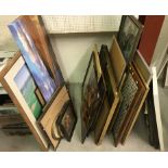 A large collection of assorted decorative pictures, prints, frames, etc.