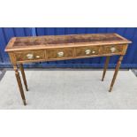 A burr walnut hall or side table,