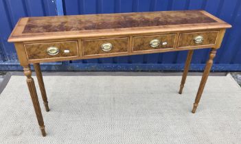 A burr walnut hall or side table,