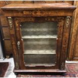 A 19th Century walnut and marquetry inlaid pier or side cabinet,