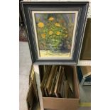 C. PERRY "Marigolds" oil on board, signed lower right, titled and dated '95 label verso, 34.