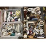 Four boxes of assorted sundry decorative china and glass to include various plates,