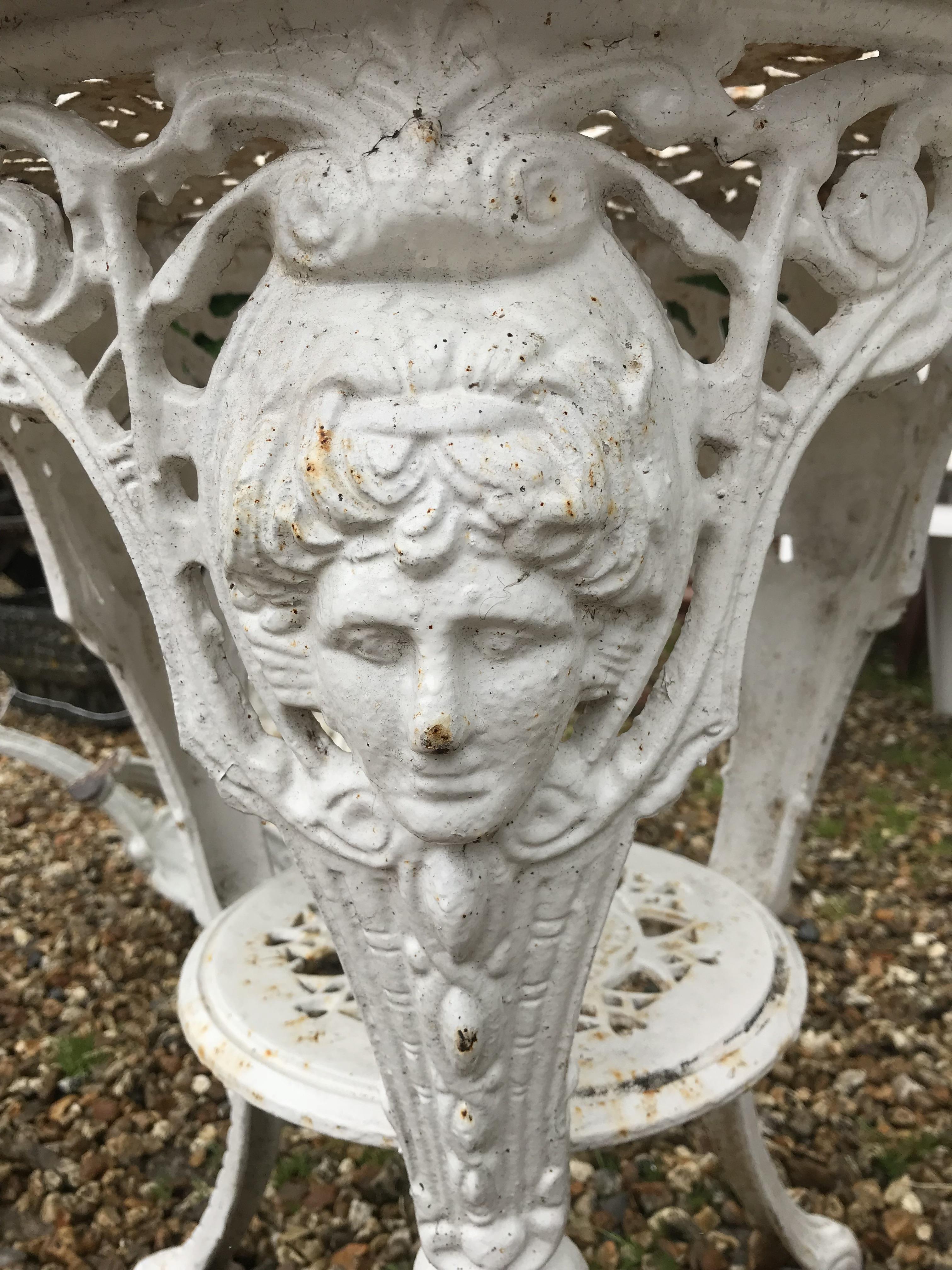 A cast iron Britannia style garden table and two chairs CONDITION REPORTS cRust is - Image 12 of 52