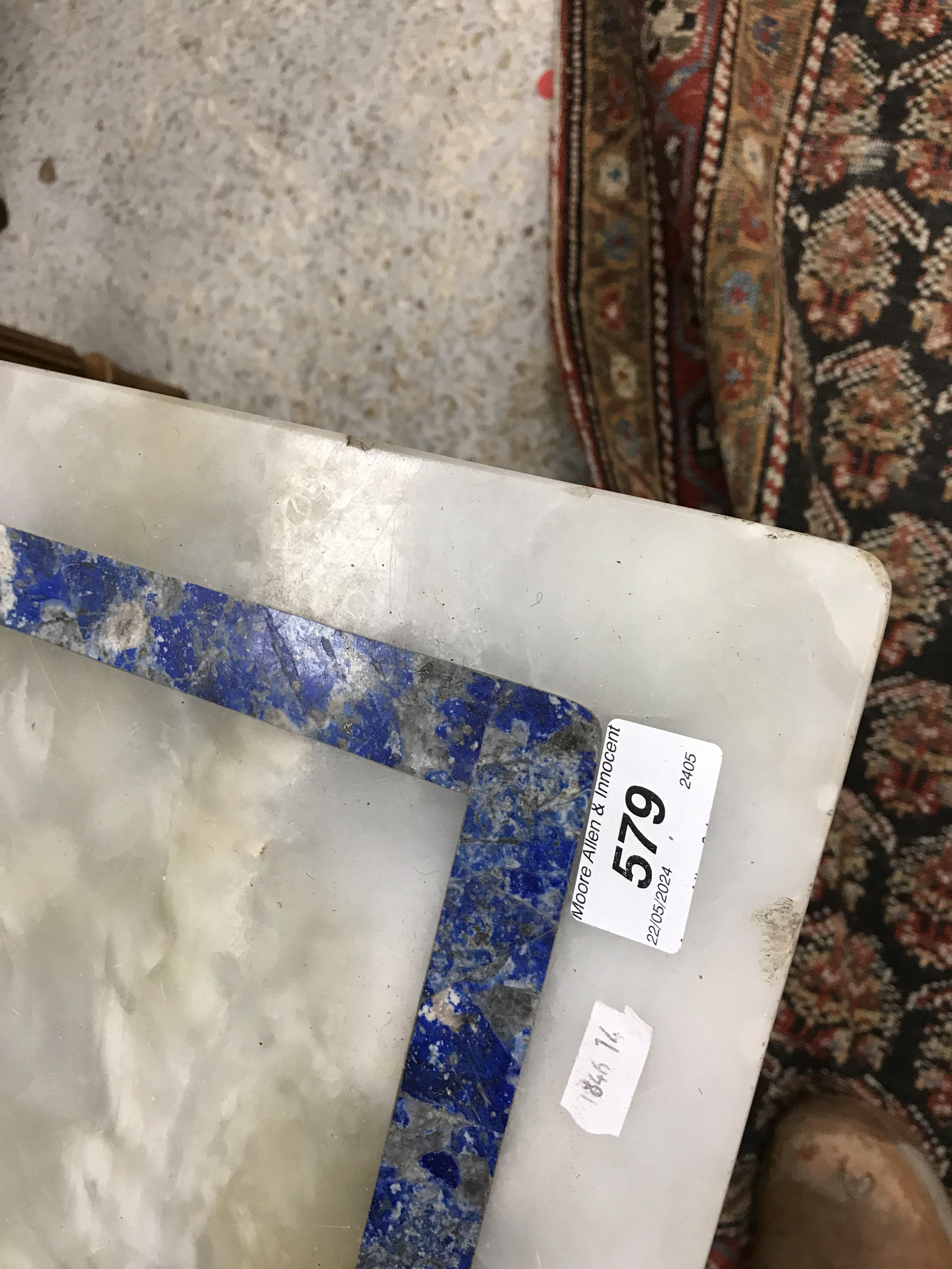 A 20th Century white onyx and lapis lazuli banded coffee table, - Image 16 of 28