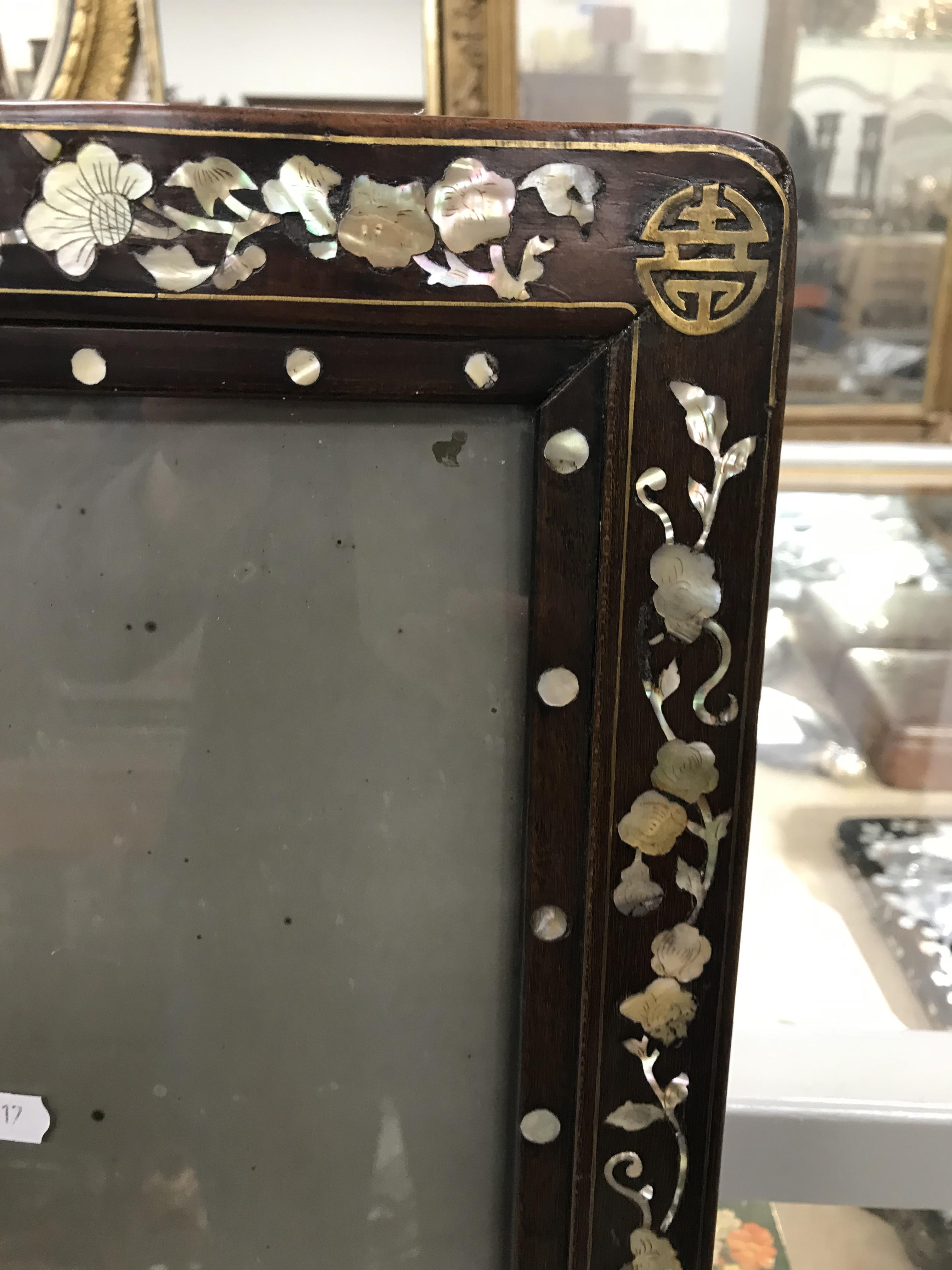 A pair of 19th Century mother of pearl inlaid hardwood Chinese frames CONDITION REPORTS - Image 47 of 60