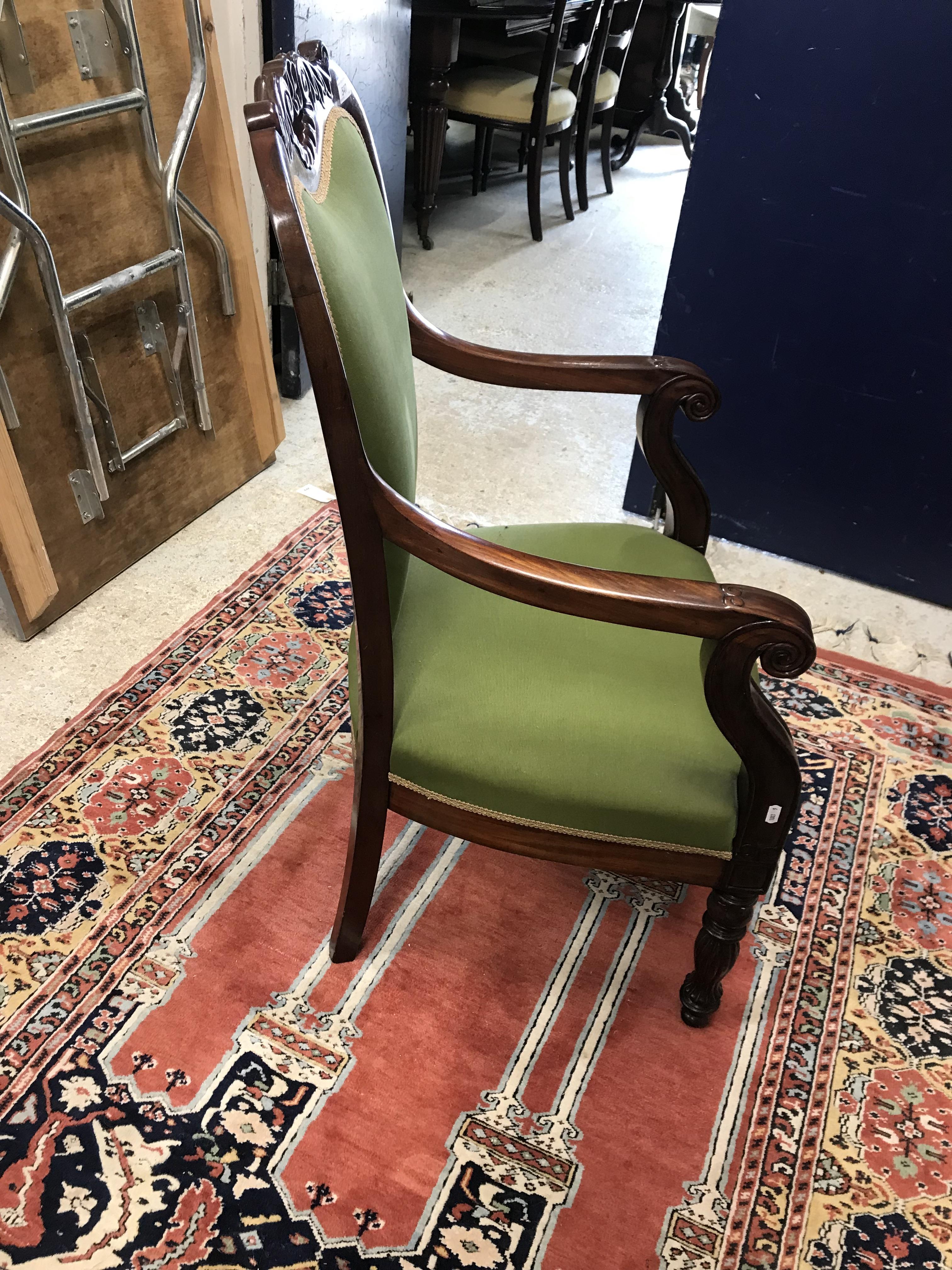 Two near-matching mahogany framed salon armchairs in the Continental Rococo taste with foliate - Image 9 of 96