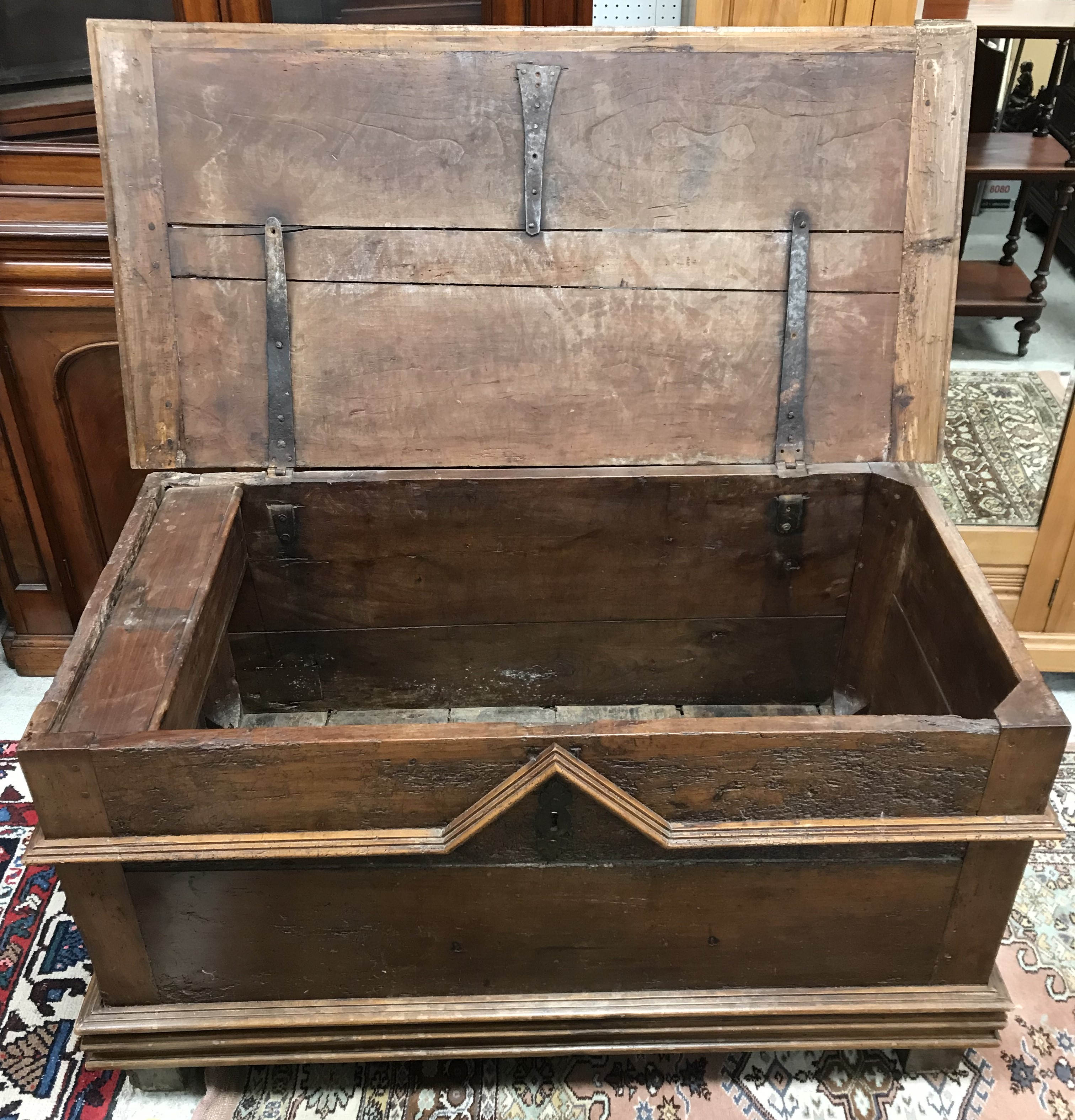 A 17th Century Italian cedar wood coffer or cassone, - Image 2 of 3