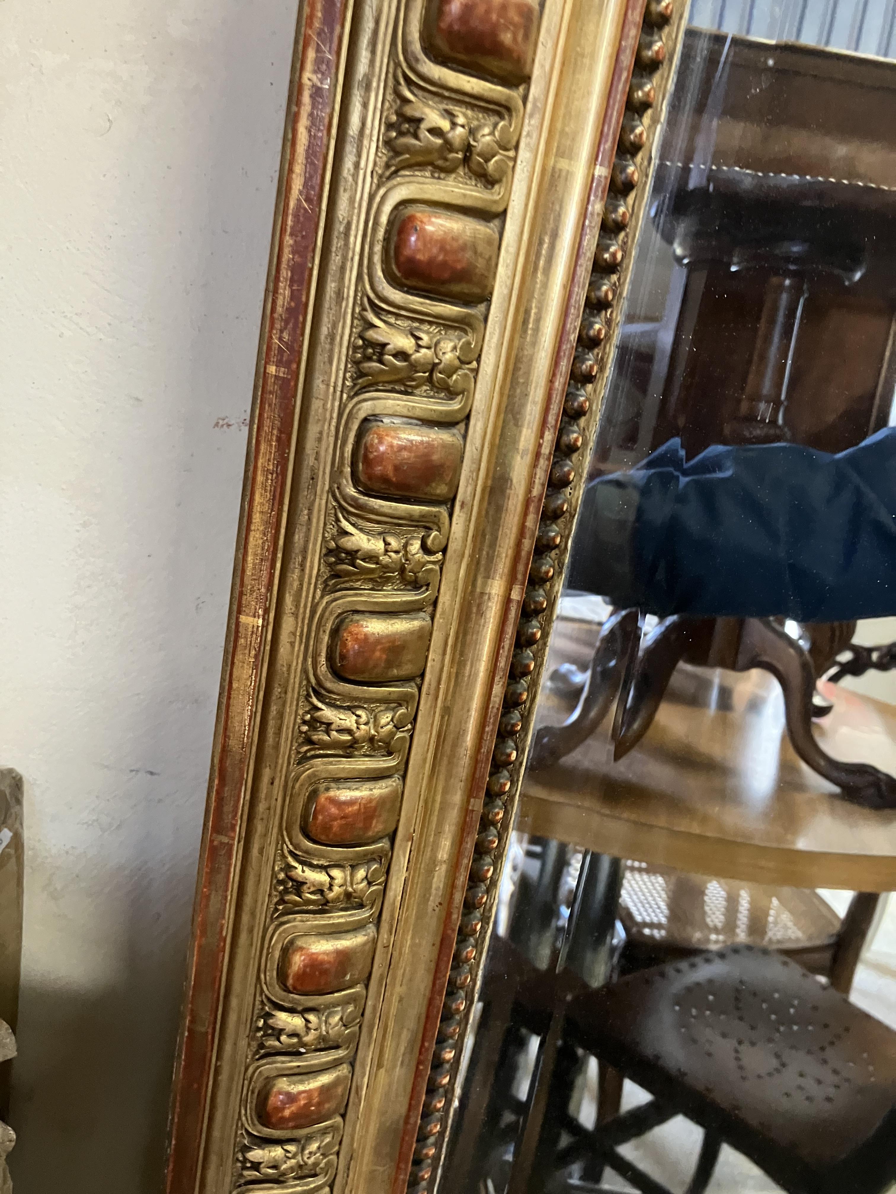 A Victorian carved giltwood and gesso framed over mantel mirror with shell and foliate carved - Bild 35 aus 51