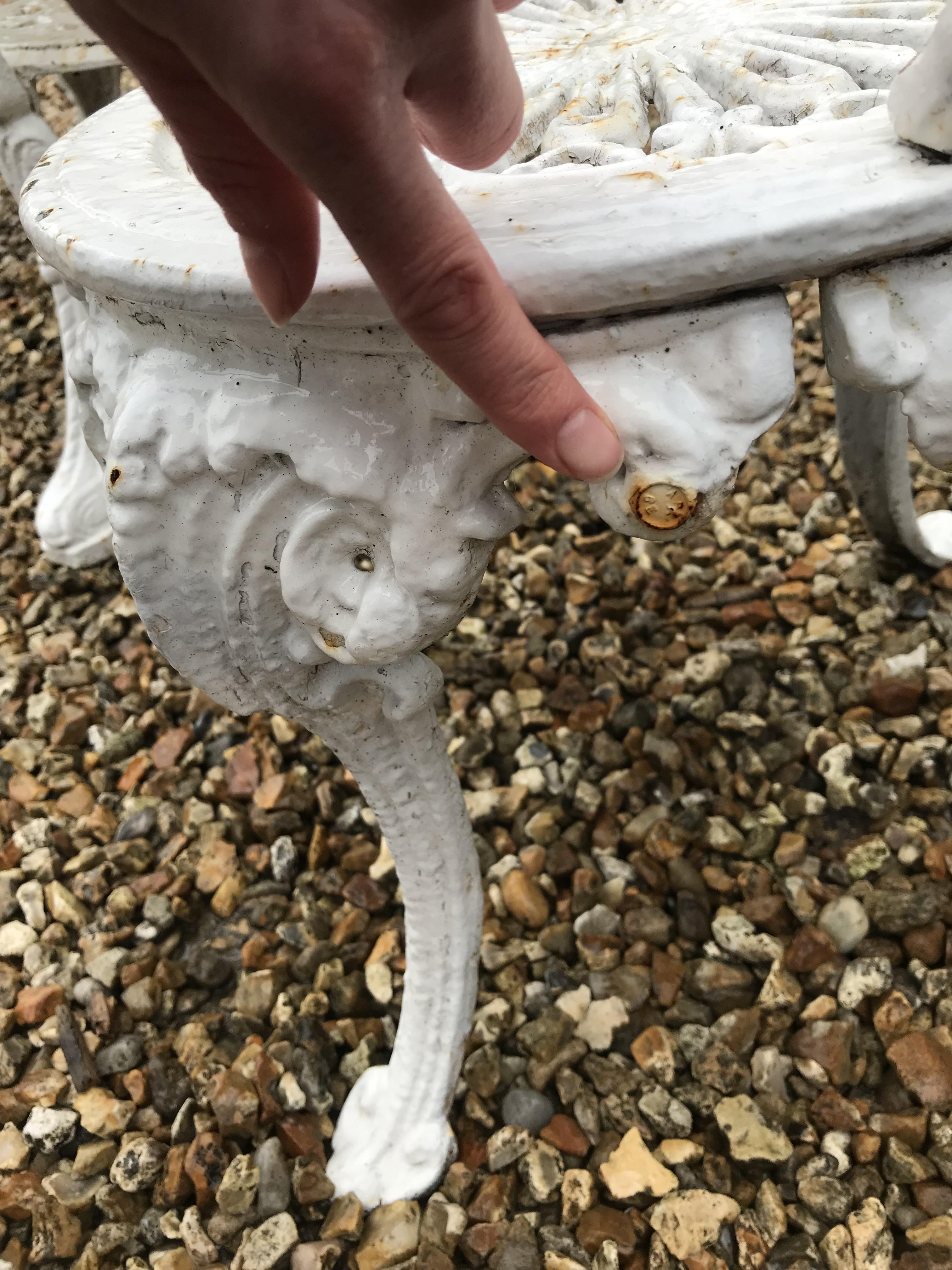 A cast iron Britannia style garden table and two chairs CONDITION REPORTS cRust is - Image 39 of 52