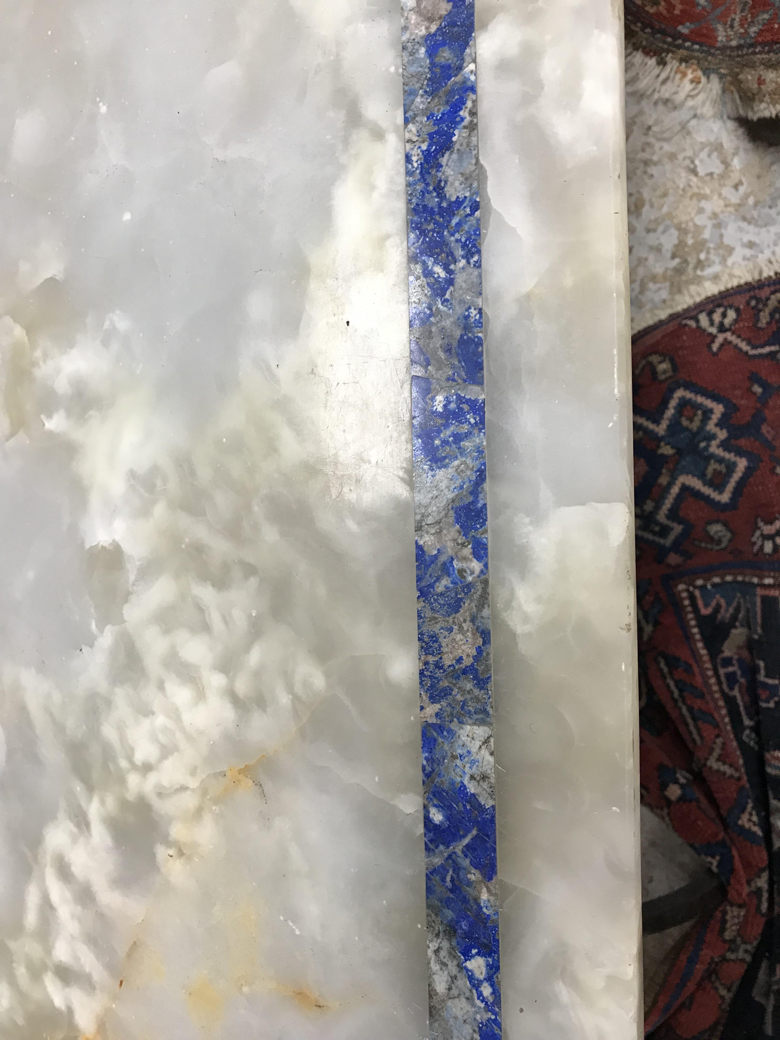 A 20th Century white onyx and lapis lazuli banded coffee table, - Image 20 of 28