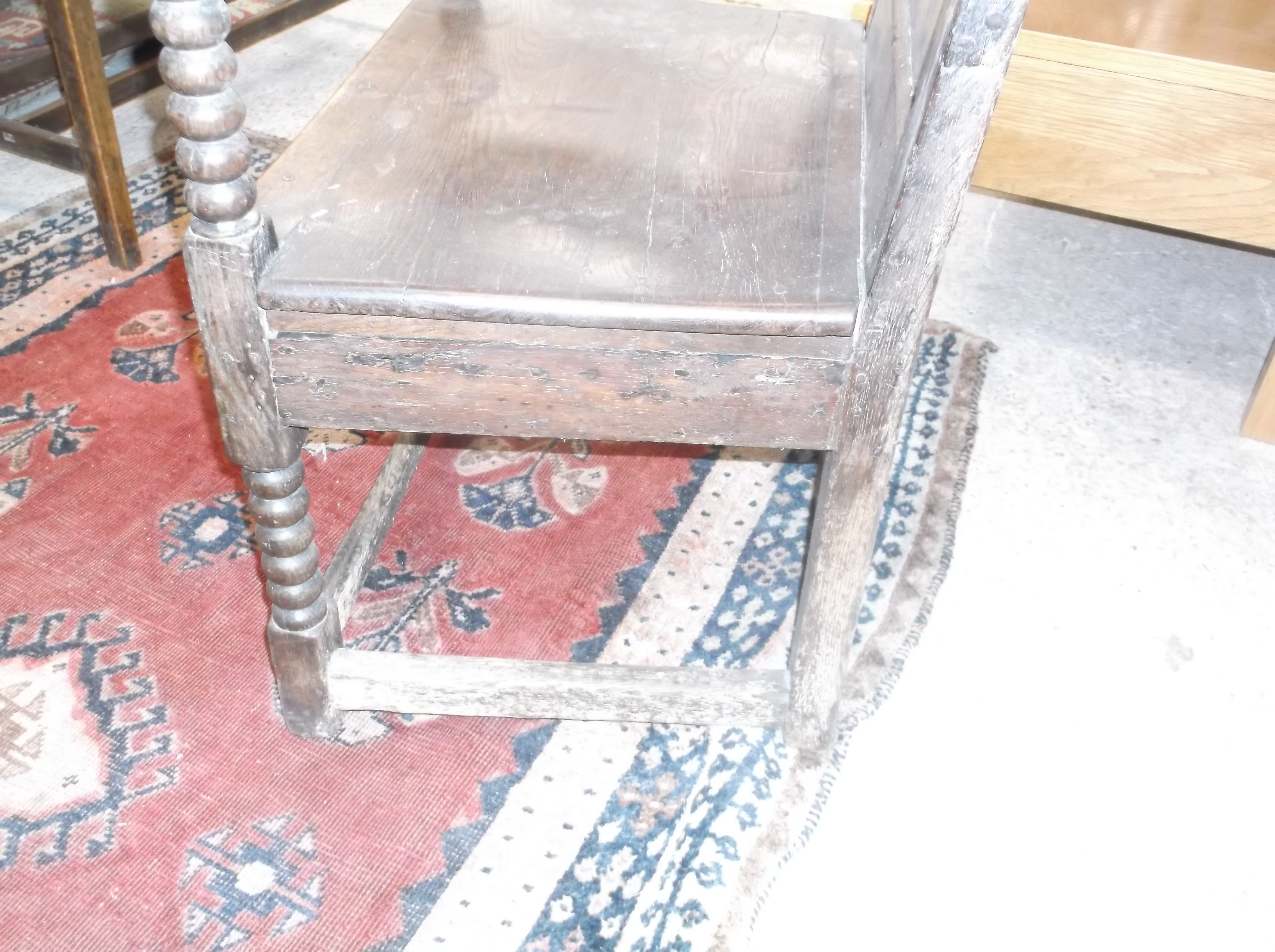 An18th Century and later oak hall chair, - Image 6 of 15