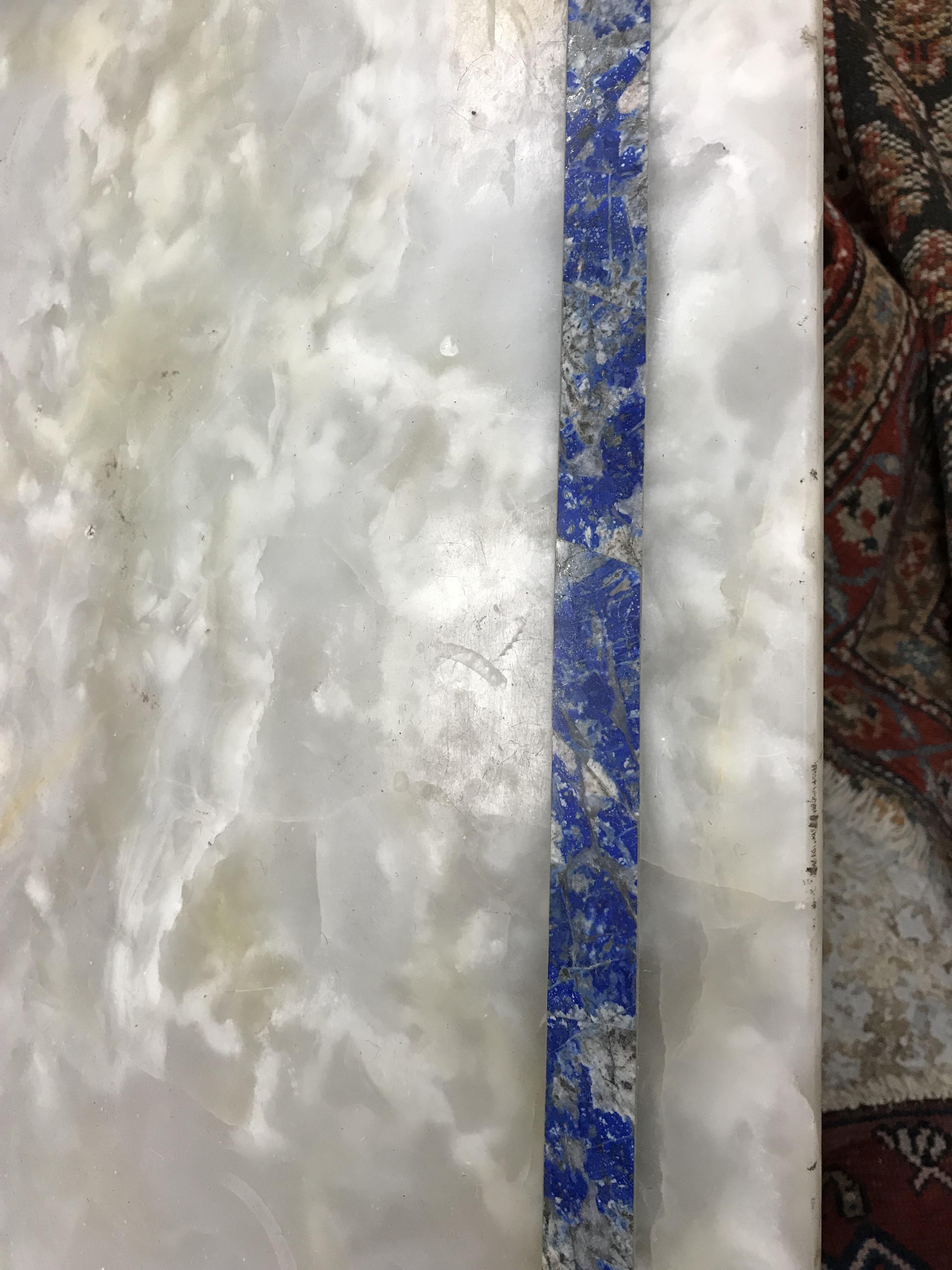 A 20th Century white onyx and lapis lazuli banded coffee table, - Image 18 of 28