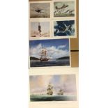 A large collection of various Smithsonian air and space posters, many duplicates,