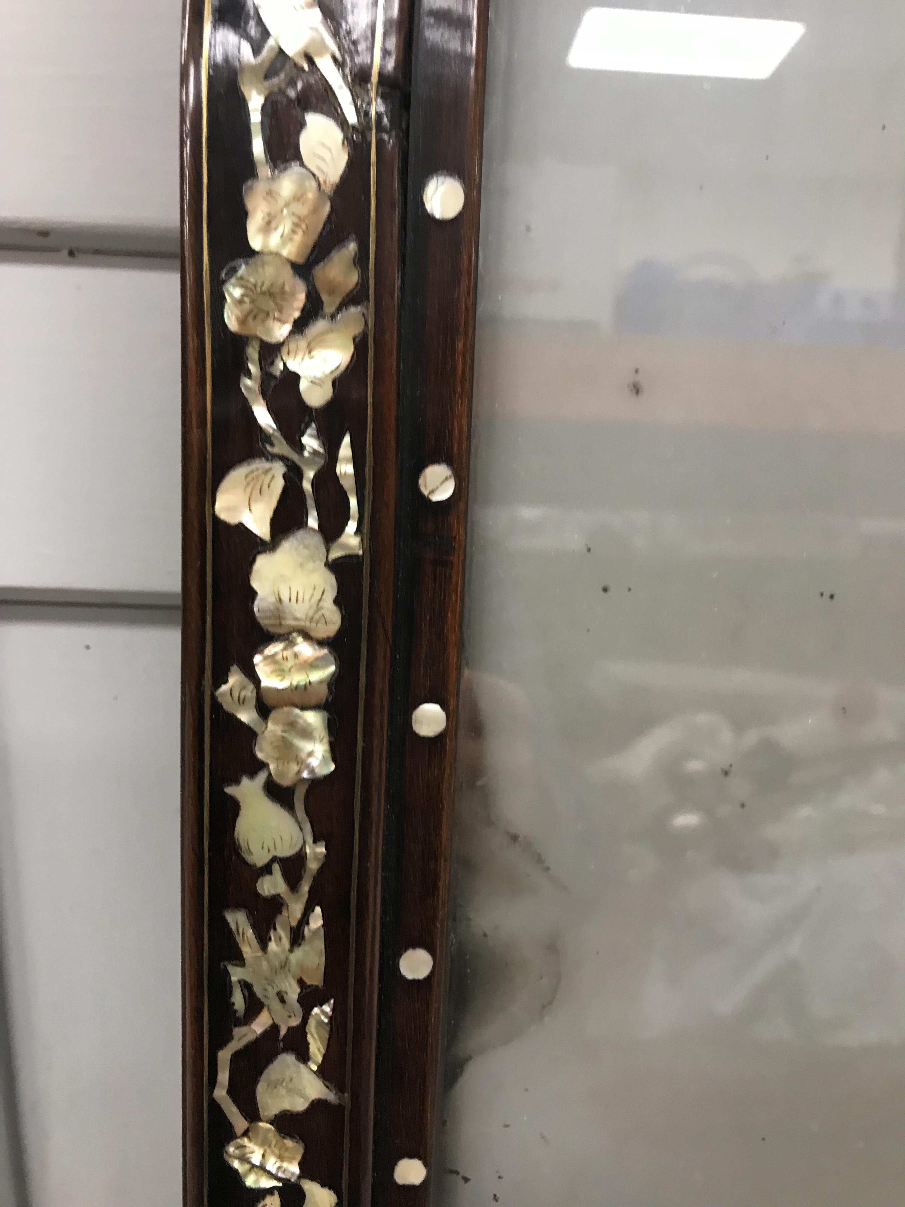 A pair of 19th Century mother of pearl inlaid hardwood Chinese frames CONDITION REPORTS - Image 60 of 60