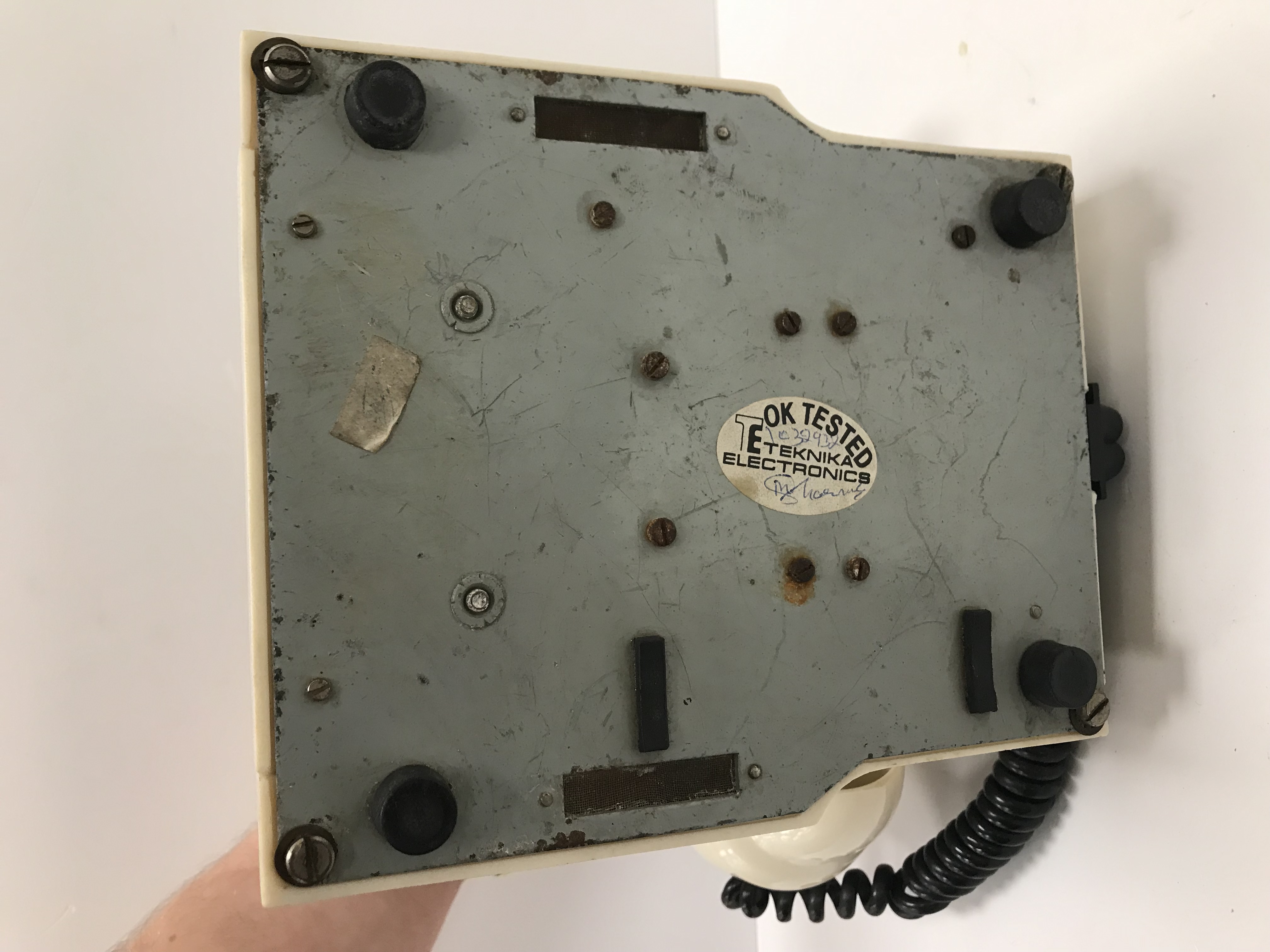 An ivory bakelite/plastic type cased telephone bearing label to base "Teknika Electronics OK - Image 2 of 2