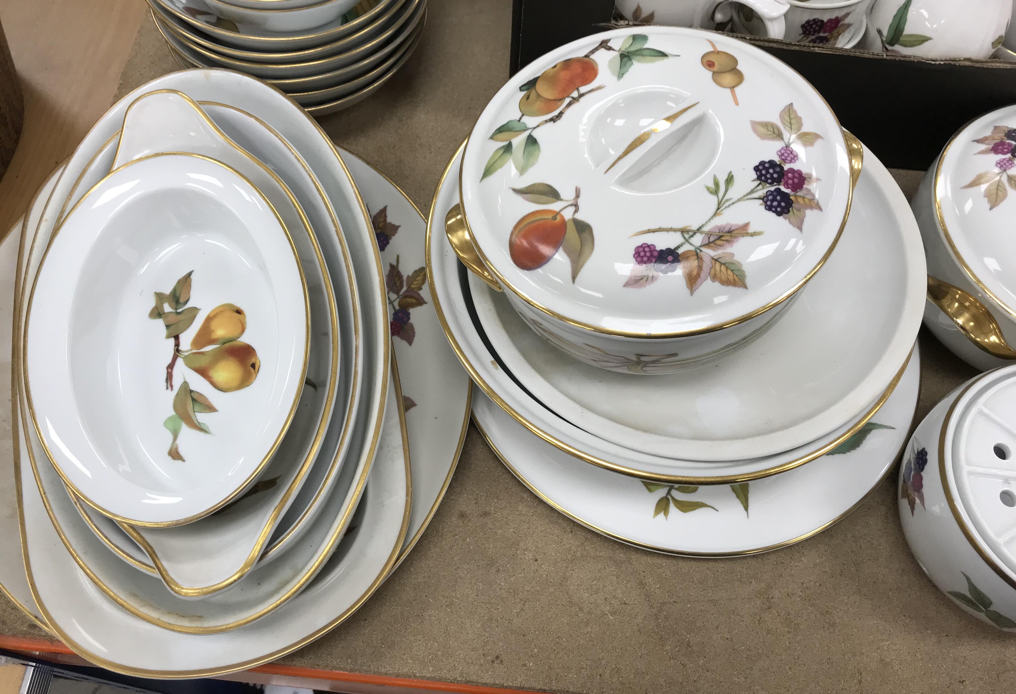 A large collection of Royal Worcester "Evesham" pattern dinner wares comprising six dinner plates, - Image 6 of 7