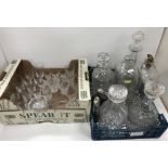 A collection of Waterford pineapple cut glass drinking glasses including ten sherries,