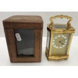 An early 20th Century gilt brass cased carriage clock,