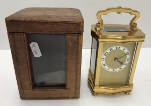An early 20th Century gilt brass cased carriage clock,