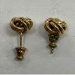 A pair of 9 carat gold knot earrings, 3.